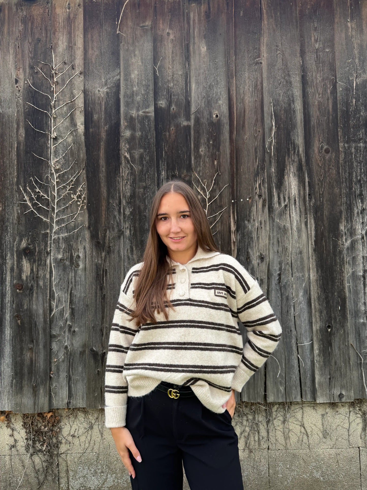 Pullover "Love Love" Braun