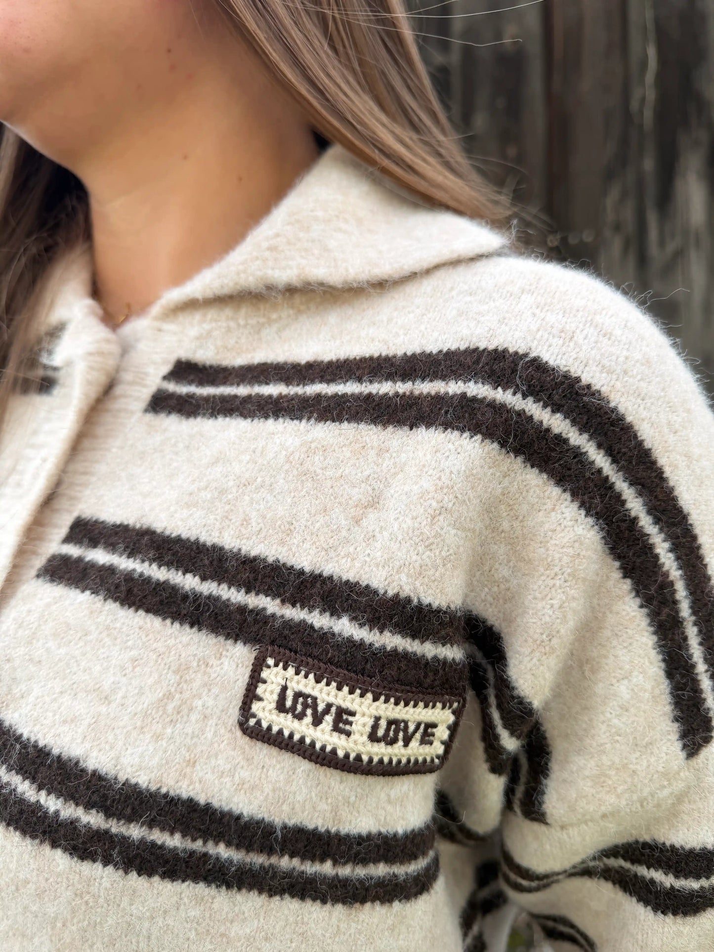 Pullover "Love Love" Braun