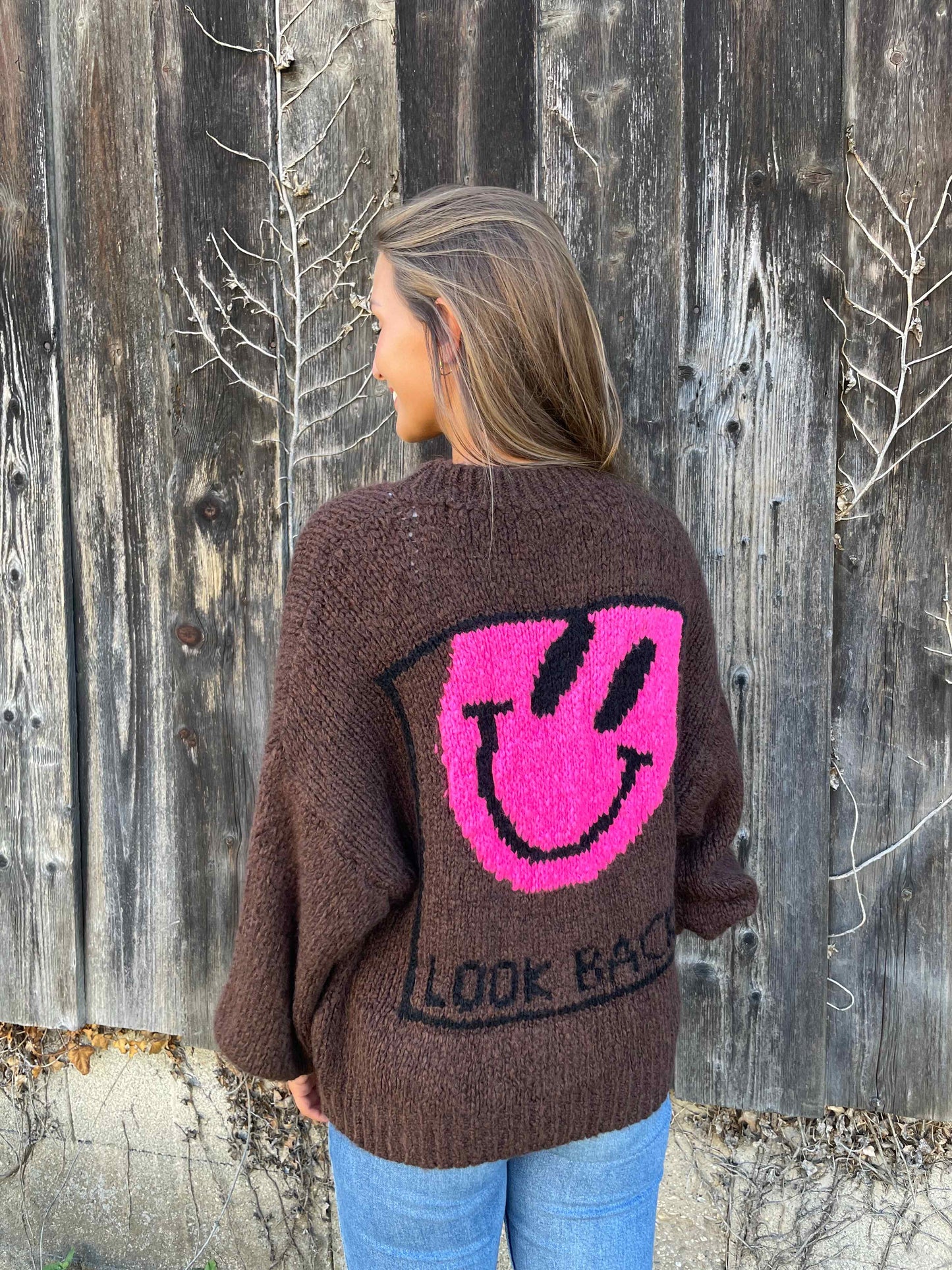 Pullover "Look Back" Schokobraun