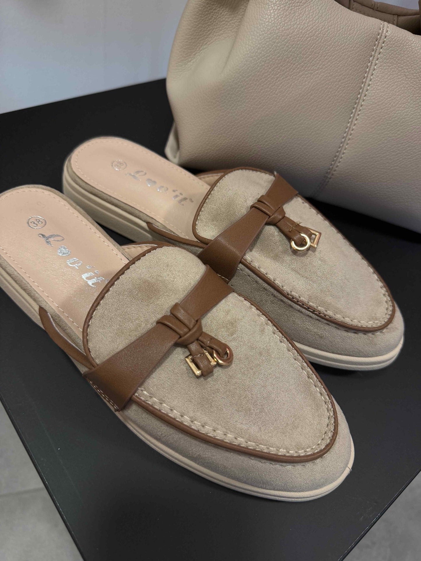 Loafer-Mules "Latte"