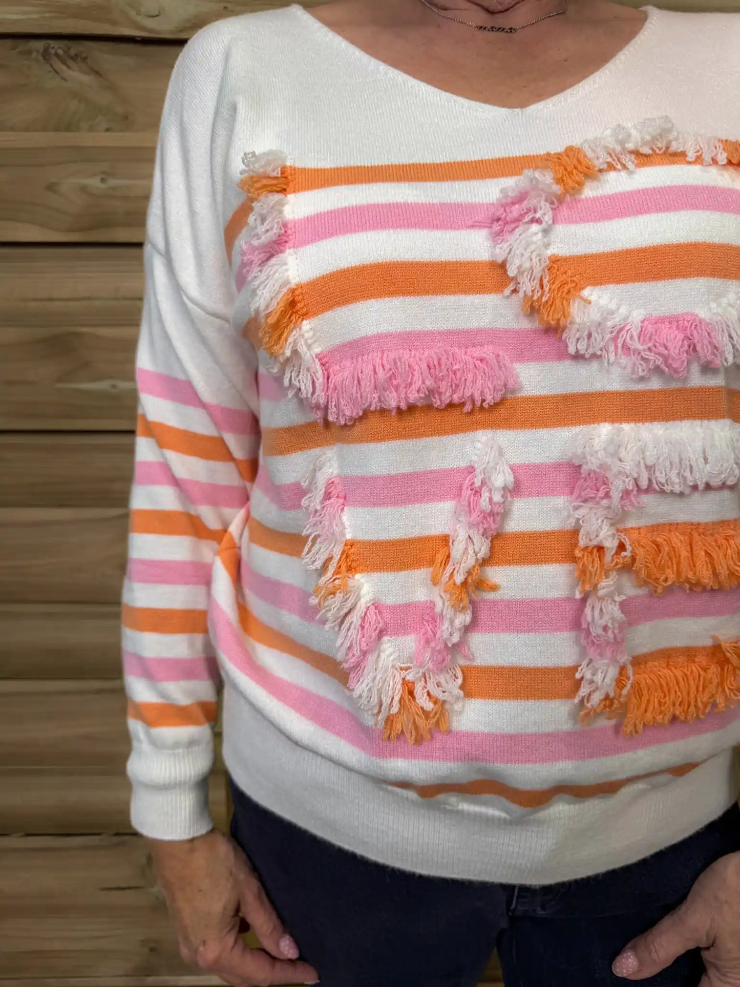 Pullover "Fransenliebe" Orange