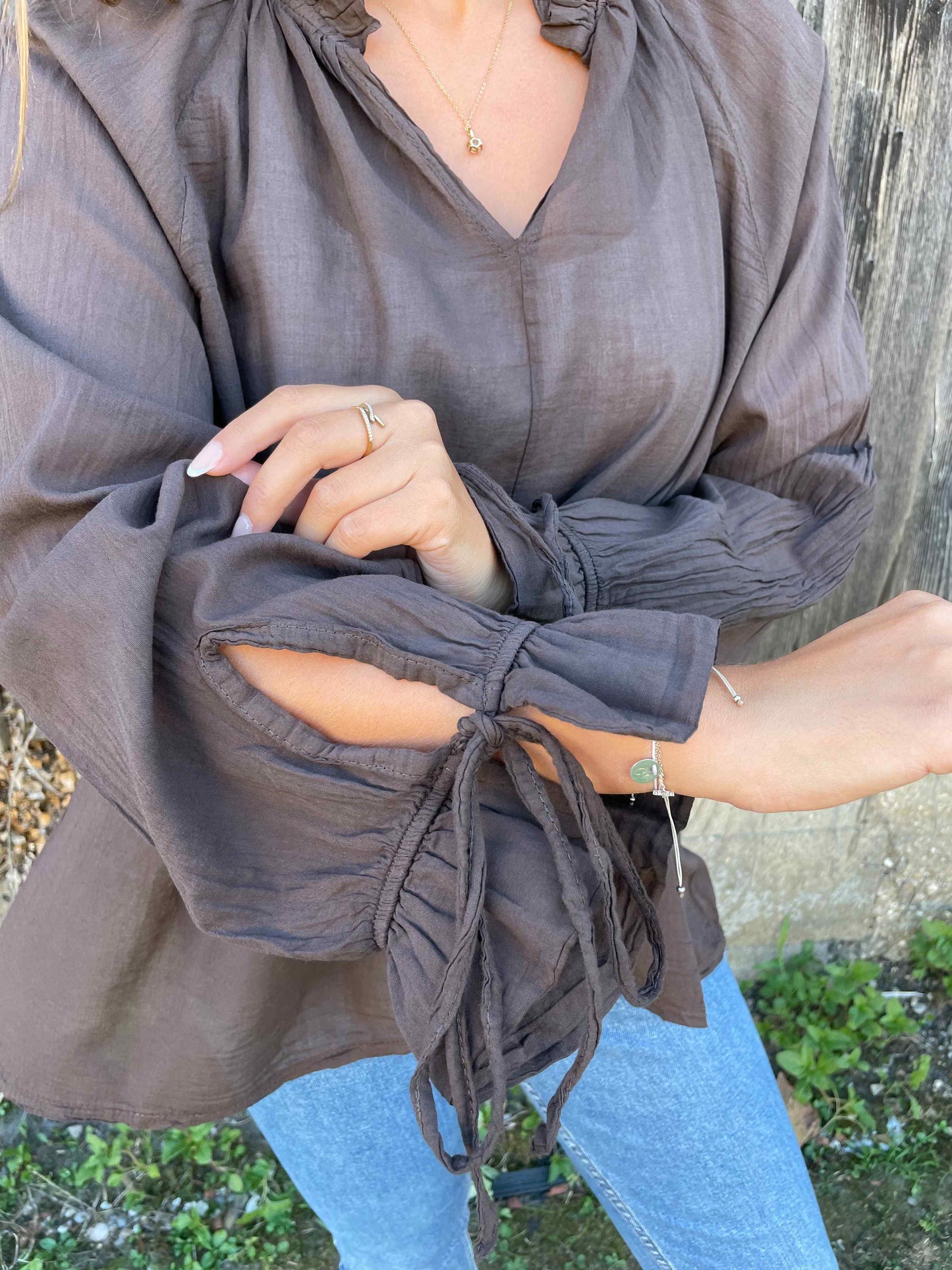 Bluse "Fay" Schokobraun