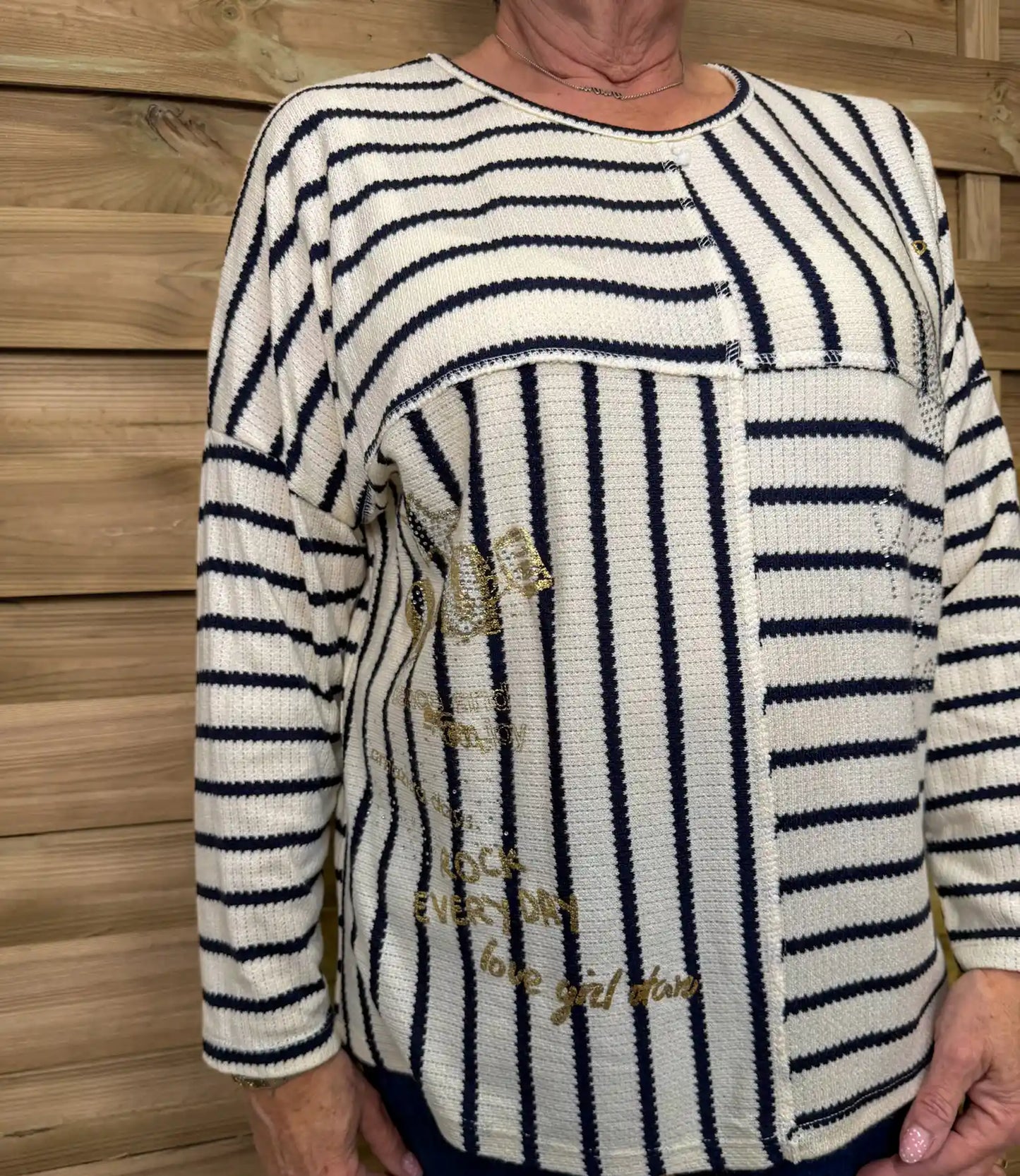 Shirt "Stripe Mix" Weiß