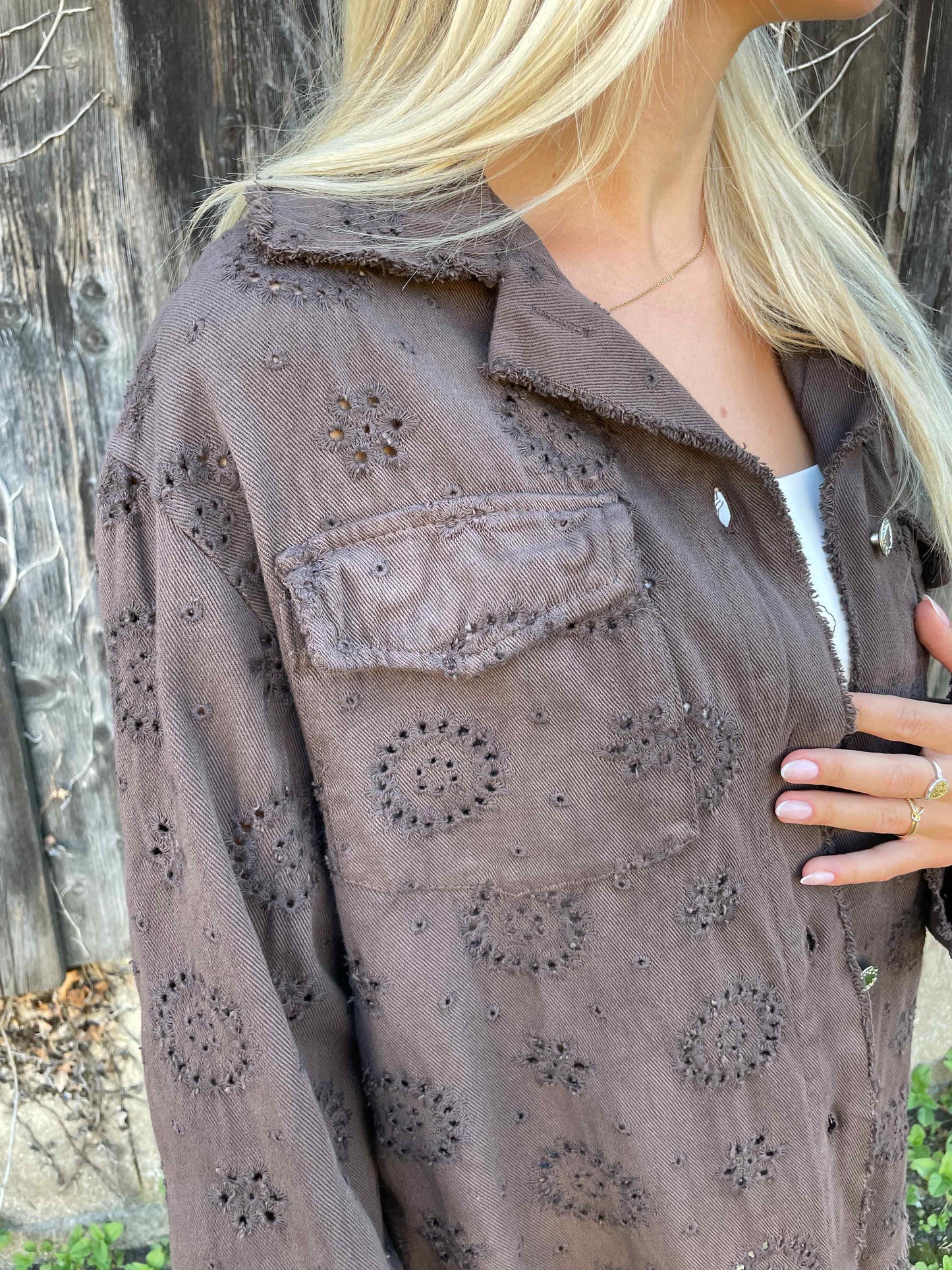 Jacke "Boho Bloom" Schokobraun
