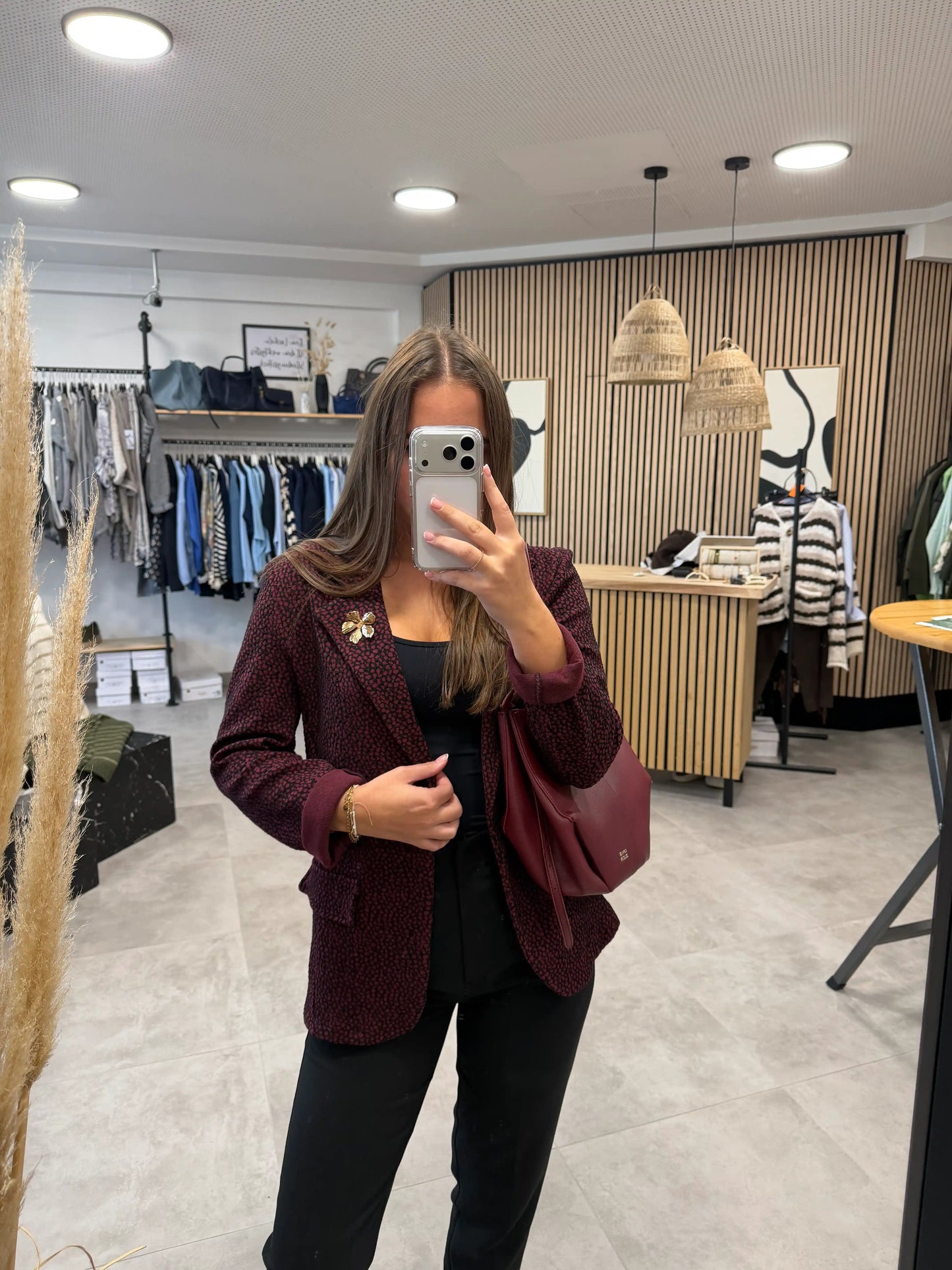 Blazer "Goldblume" Weinrot