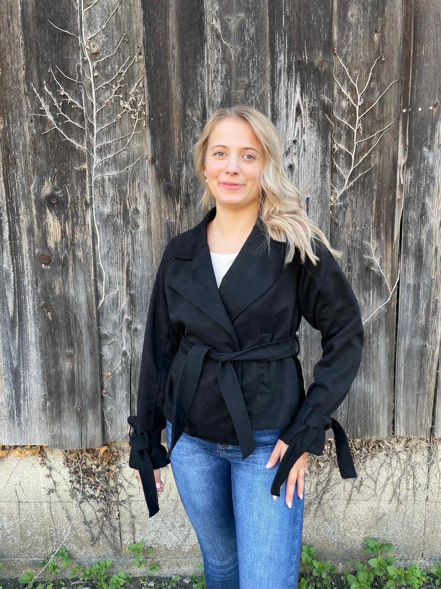 Trenchjacke "Velvet" Schwarz
