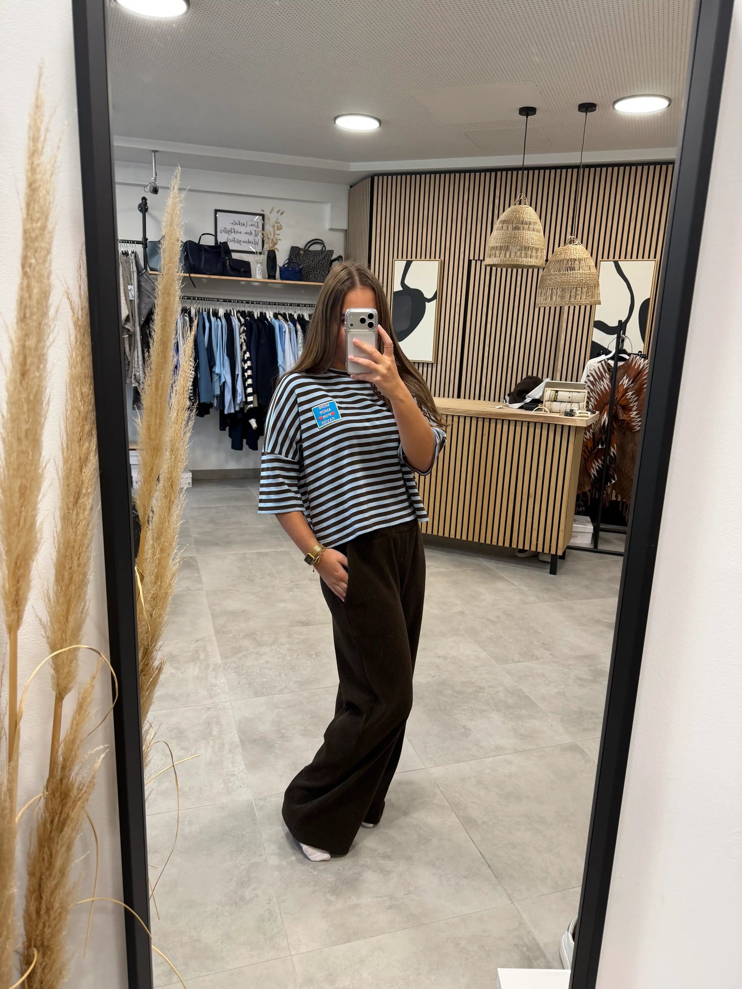 Wide-Leg-Hose "Cordi" Dunkelbraun