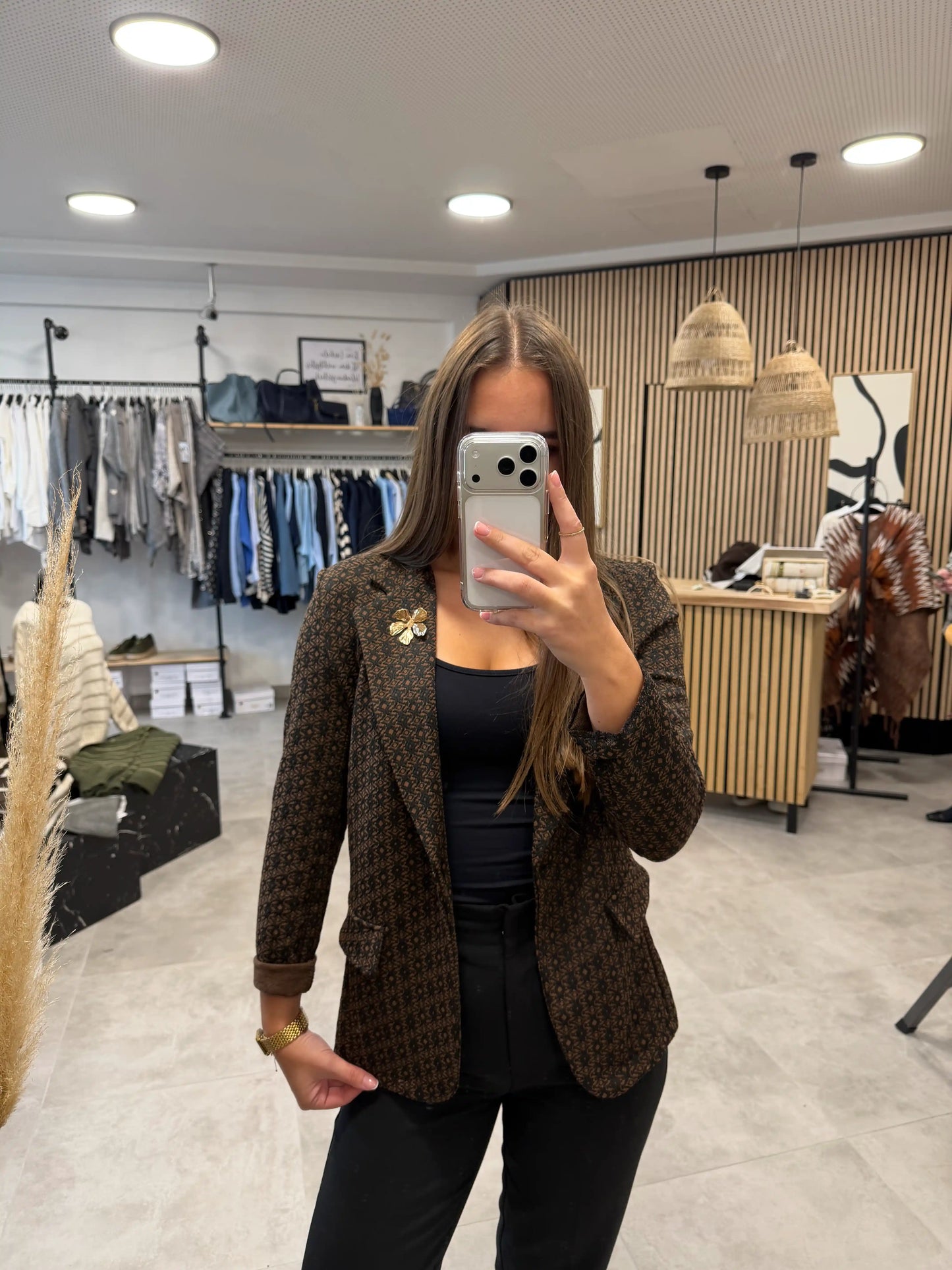 Blazer "Goldblume" Schokobraun