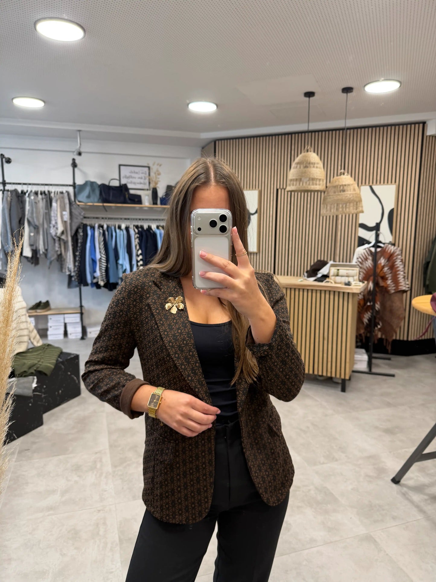 Blazer "Goldblume" Schokobraun