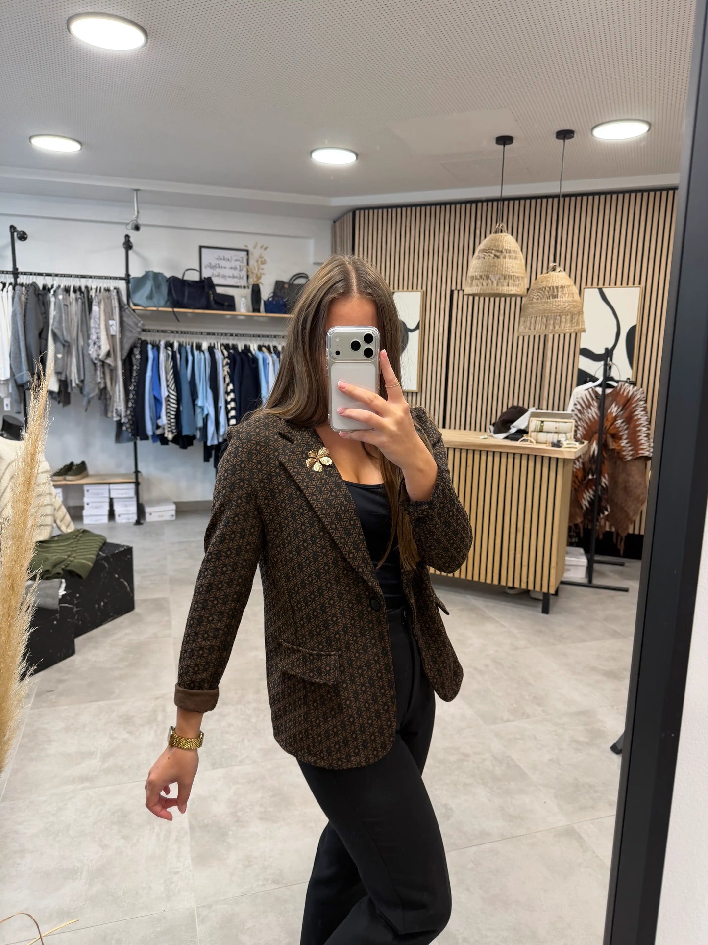 Blazer "Goldblume" Schokobraun