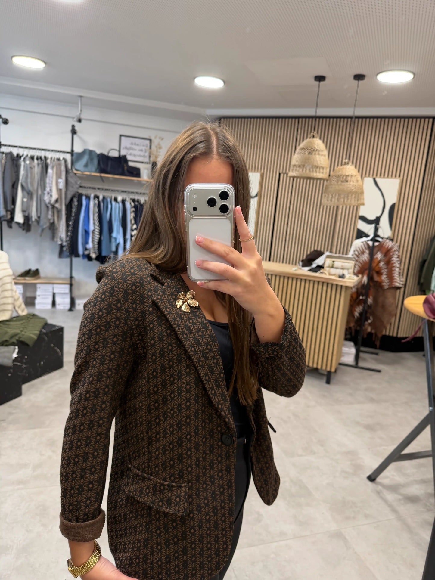 Blazer "Goldblume" Schokobraun