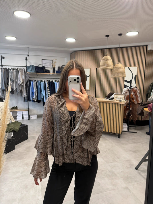 Bluse "Boho" Schokobraun