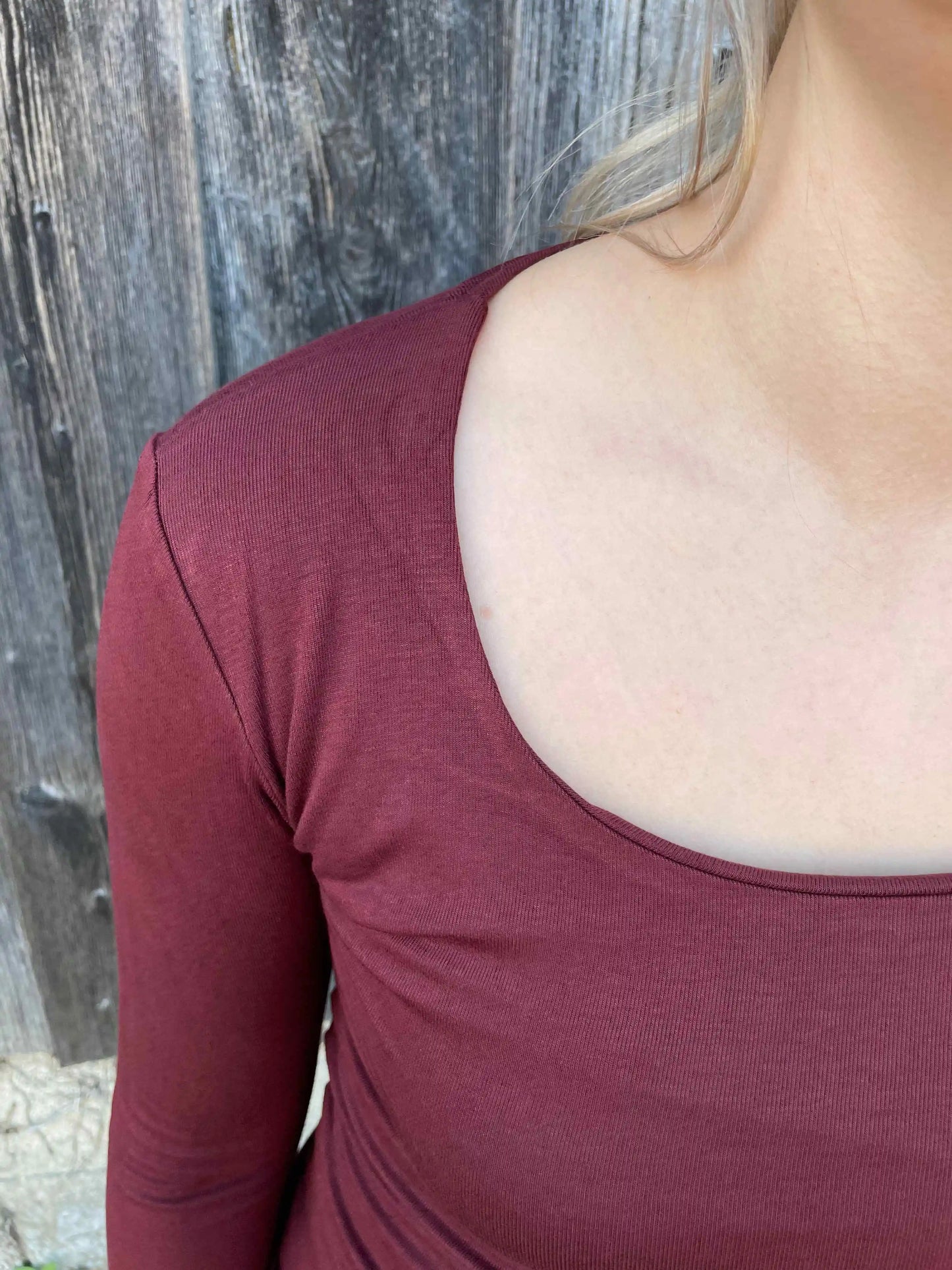 Basic-Langarmshirt I Weinrot