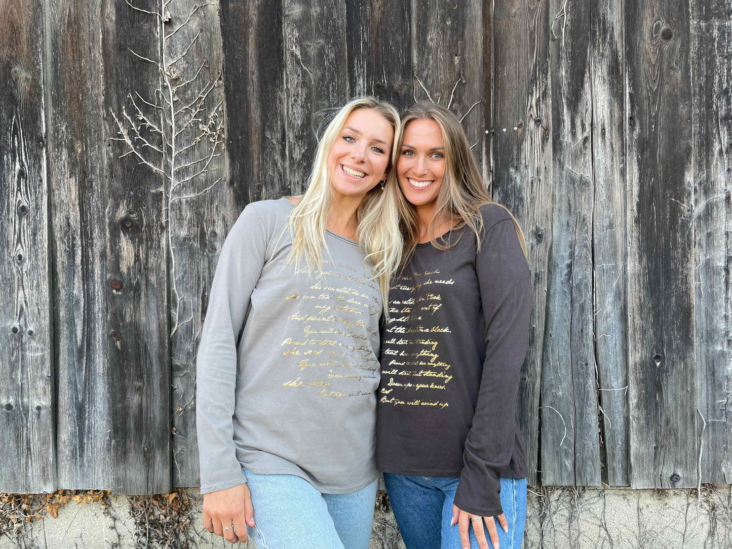 Langarmshirt "Letter" Schokobraun