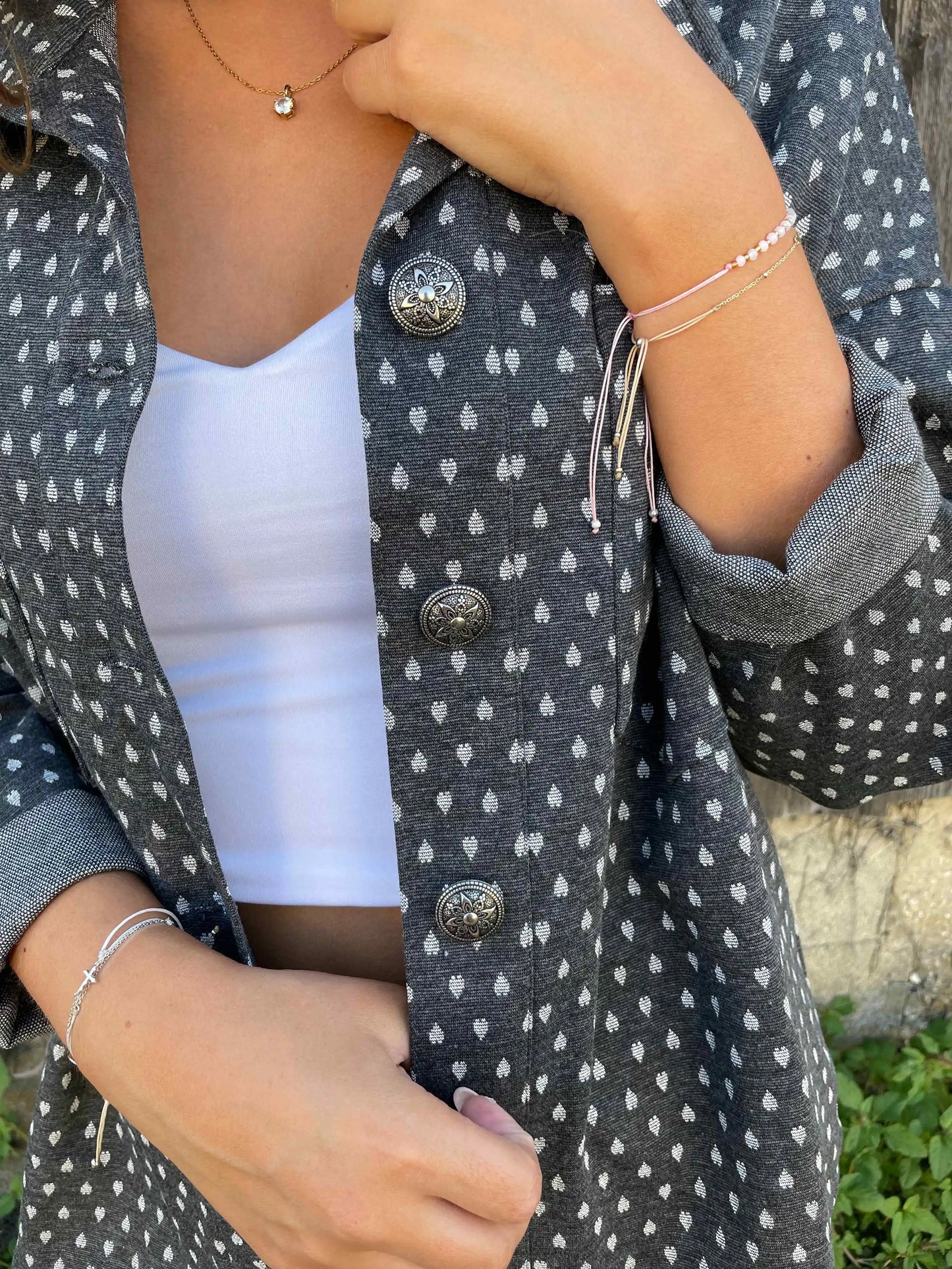 Jacke "Hearts" Grau