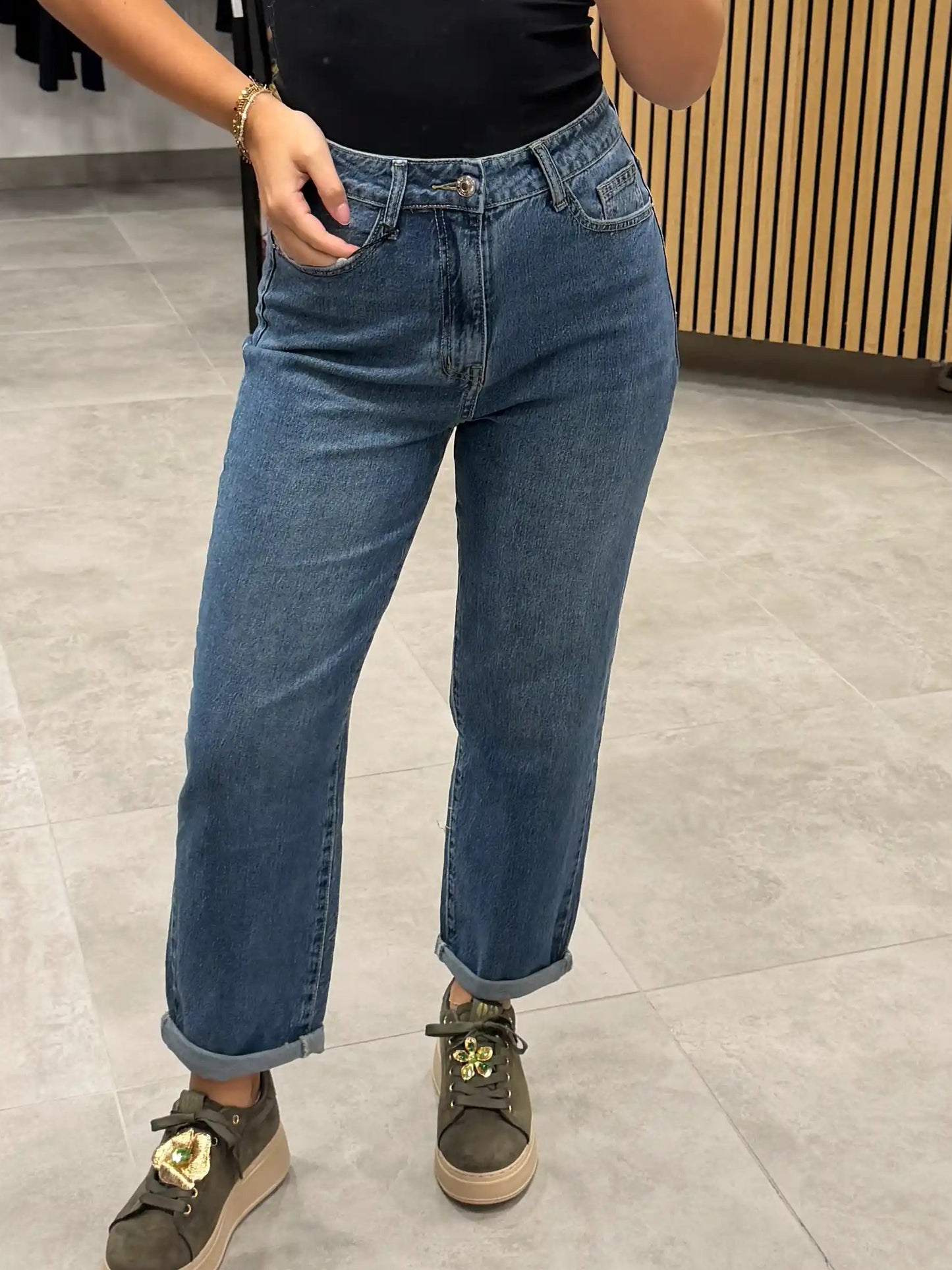 Mom-Jeans Blau