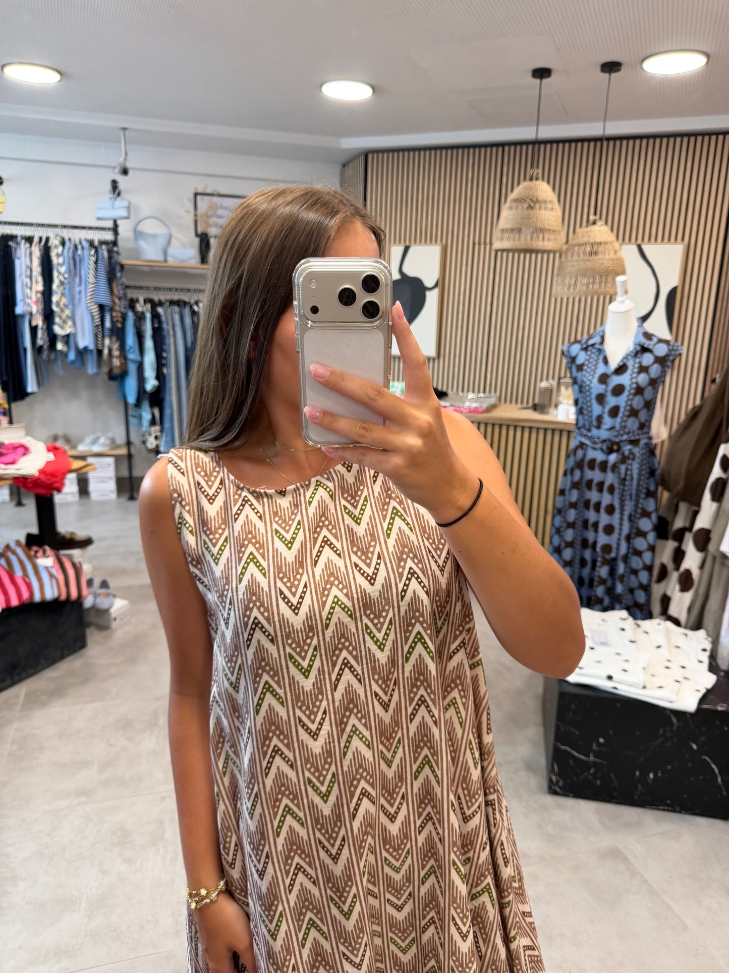 Kleid "A-Print" Grün