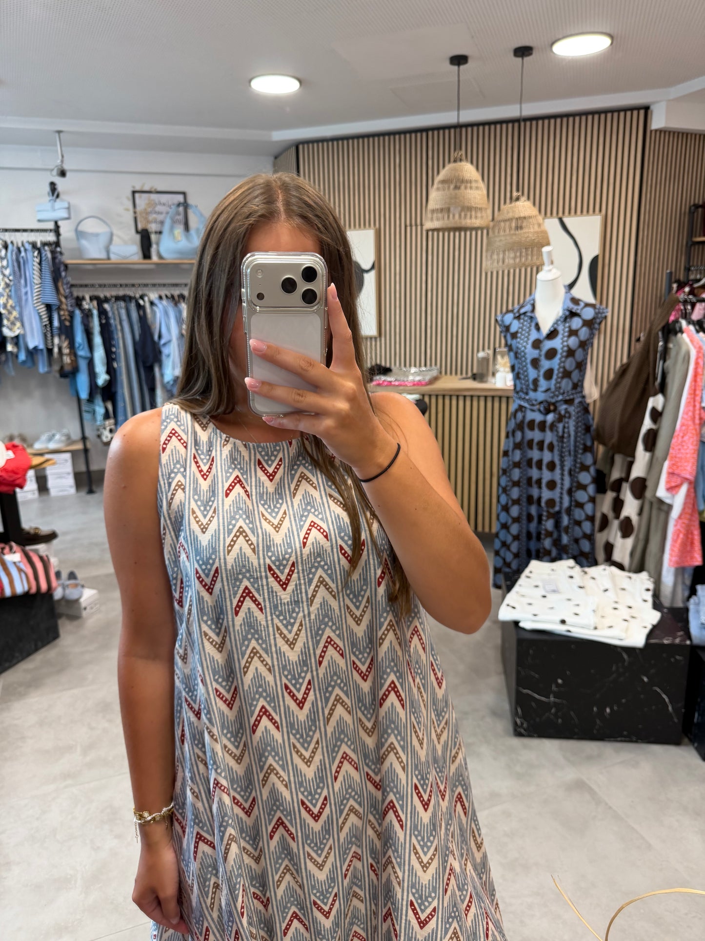 Kleid "A-Print" Blau