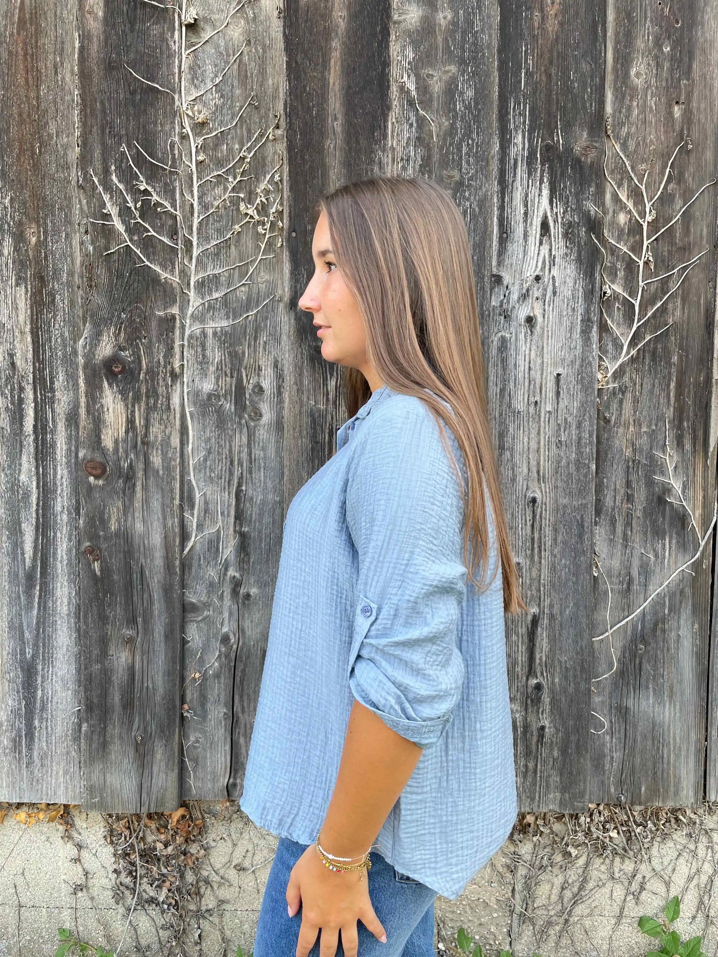 Bluse "Rusty" Mittelblau