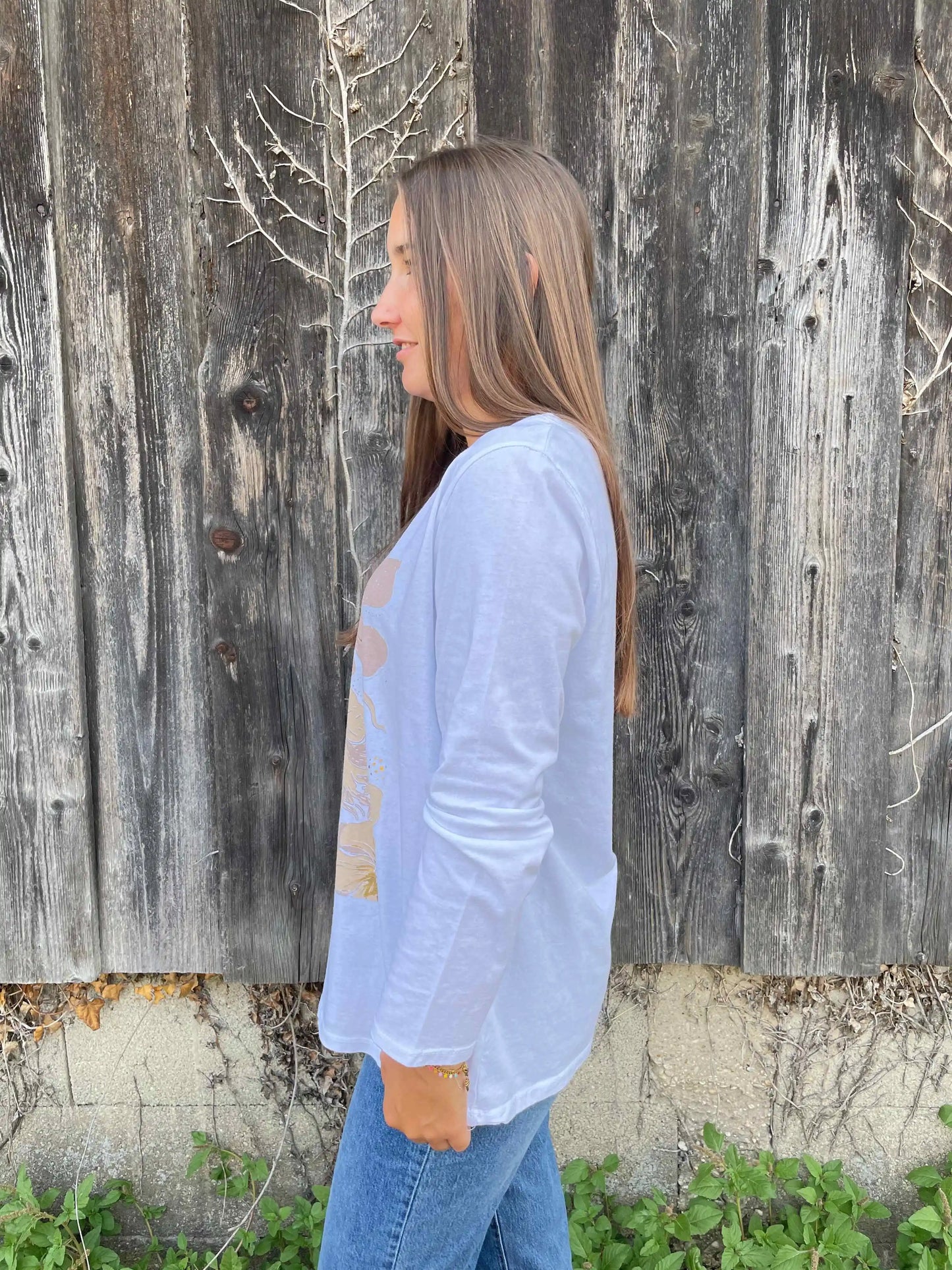 Langarmshirt "Floraly" Weiß