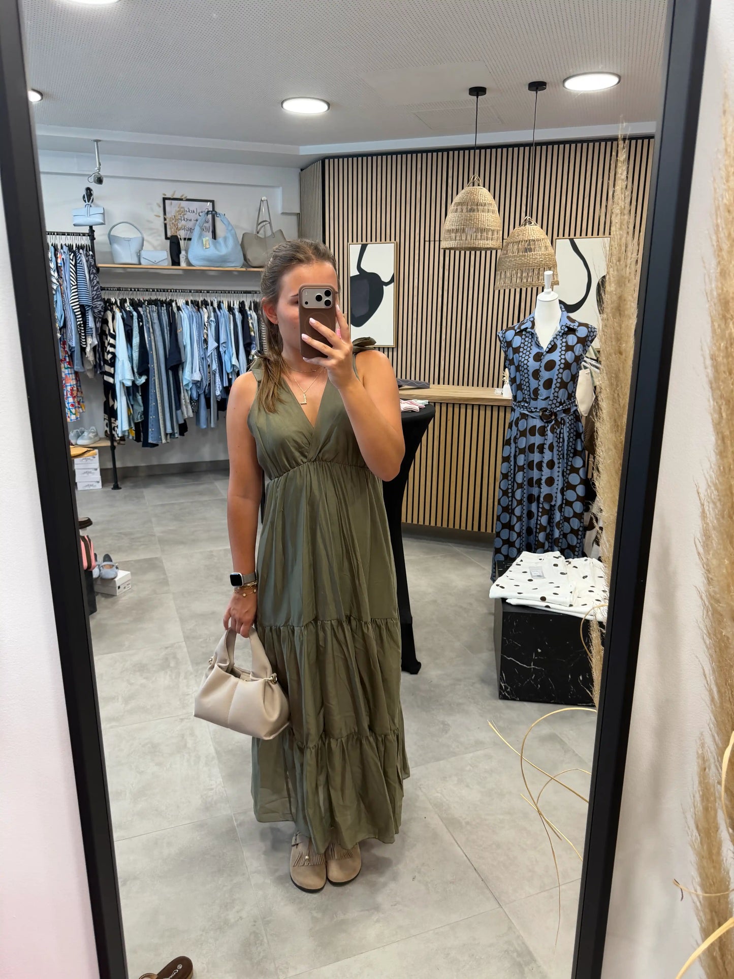 Kleid geschnürt Olive