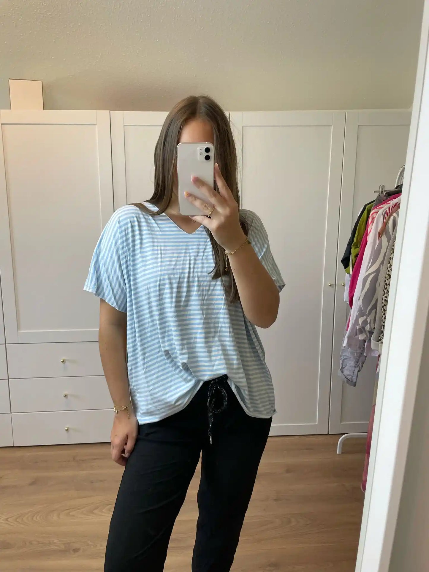 Shirt "Streifen" Hellblau