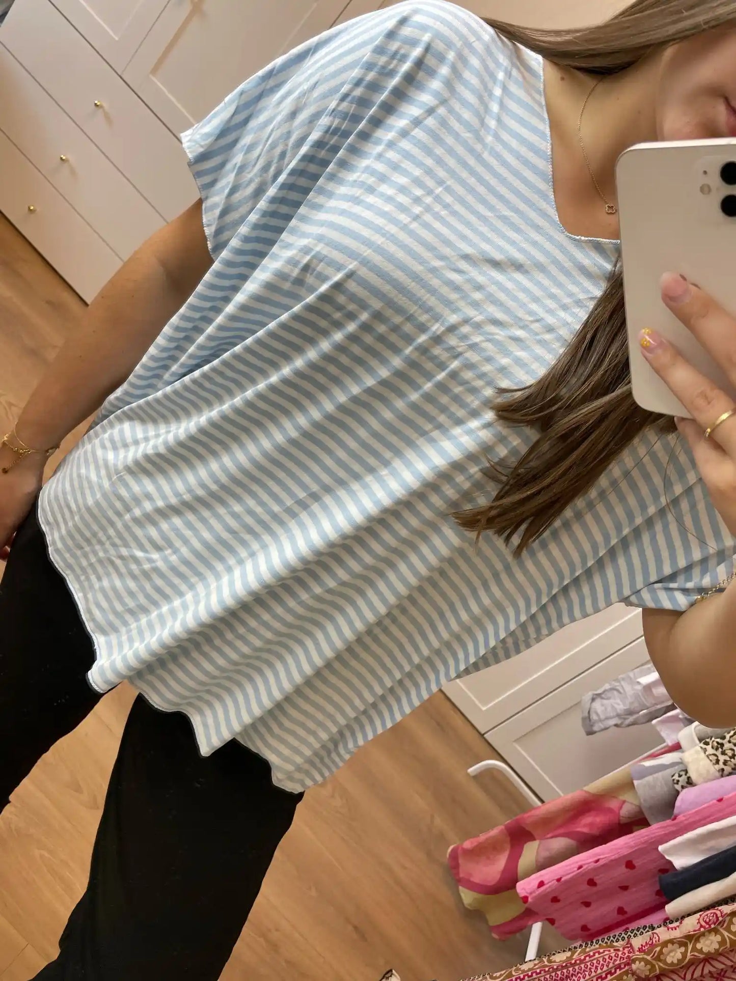 Shirt "Streifen" Hellblau