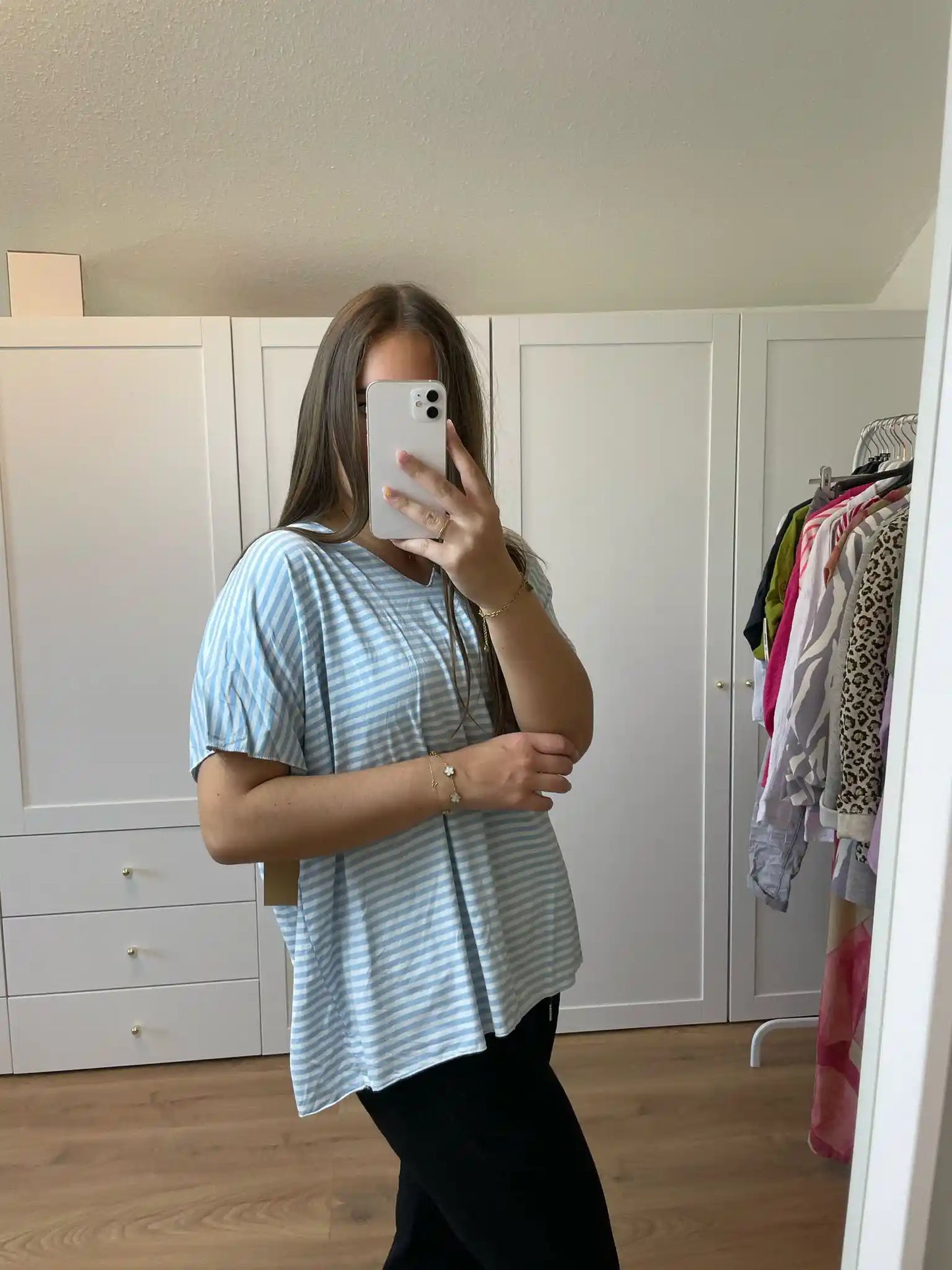 Shirt "Streifen" Hellblau