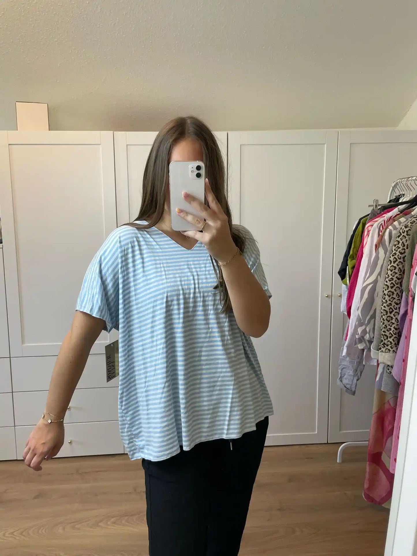 Shirt "Streifen" Hellblau