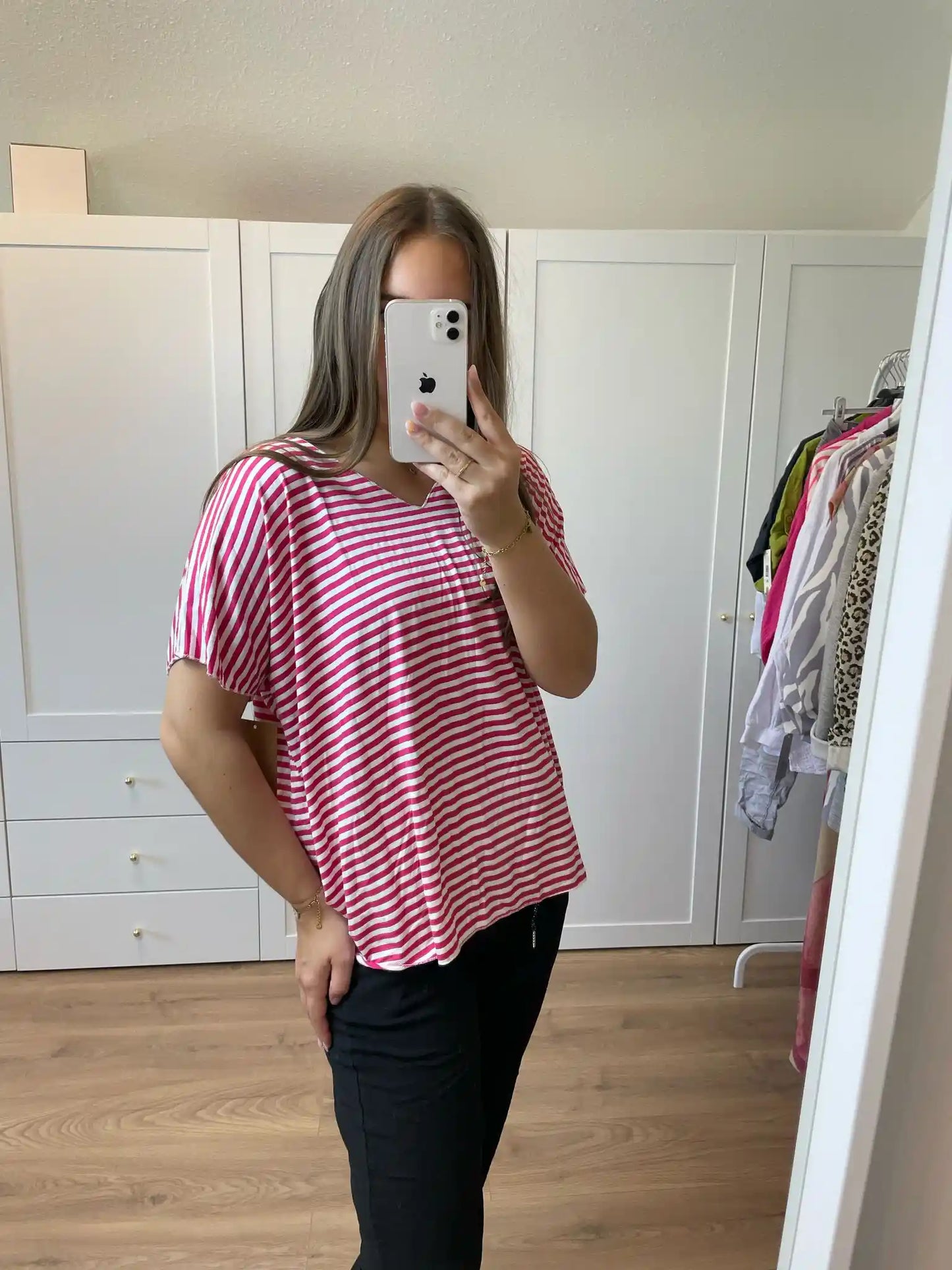 Shirt "Streifen" Beere