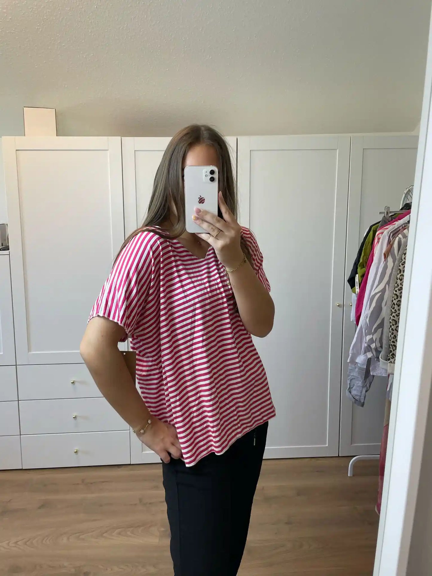 Shirt "Streifen" Beere