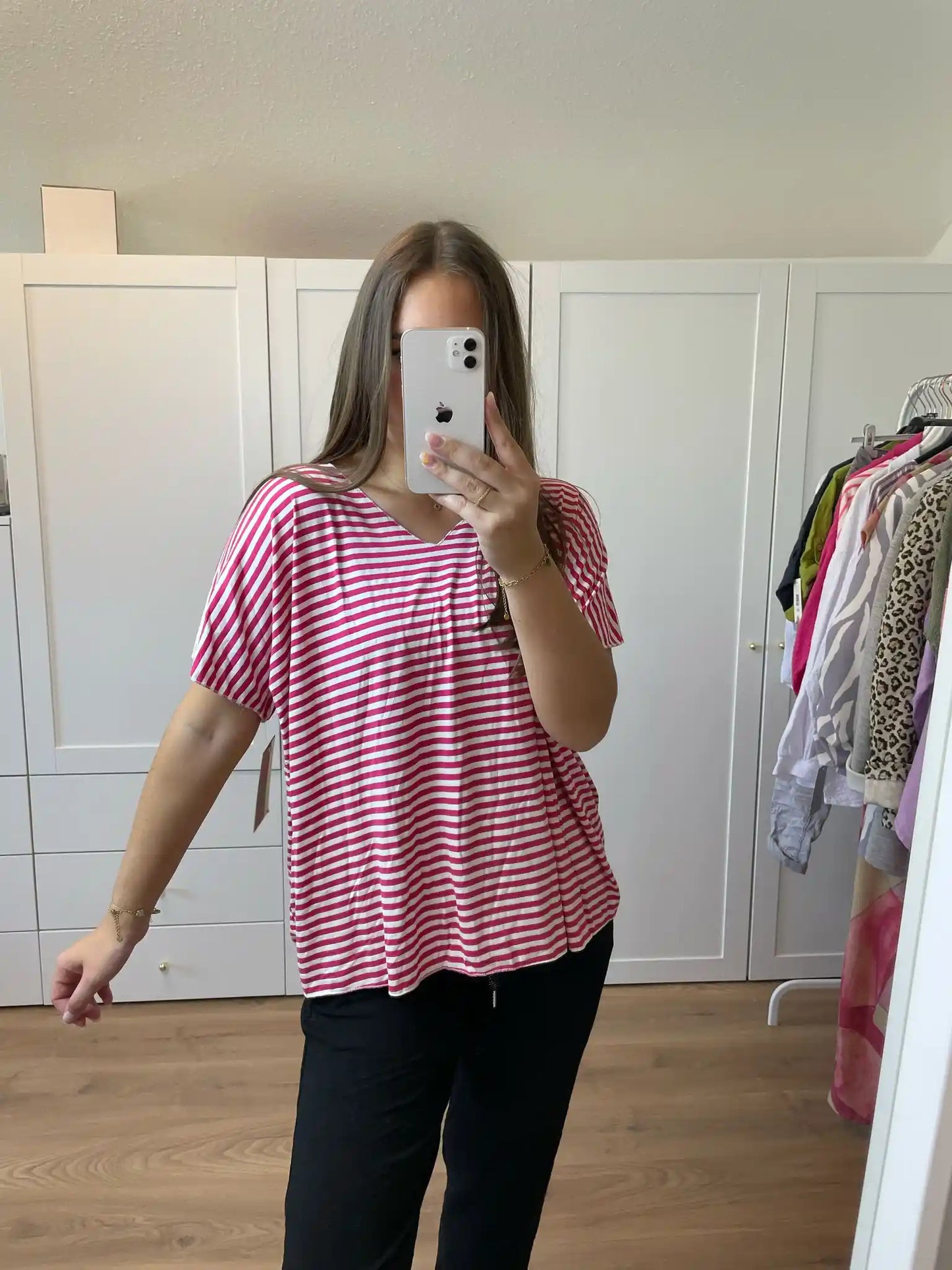 Shirt "Streifen" Beere