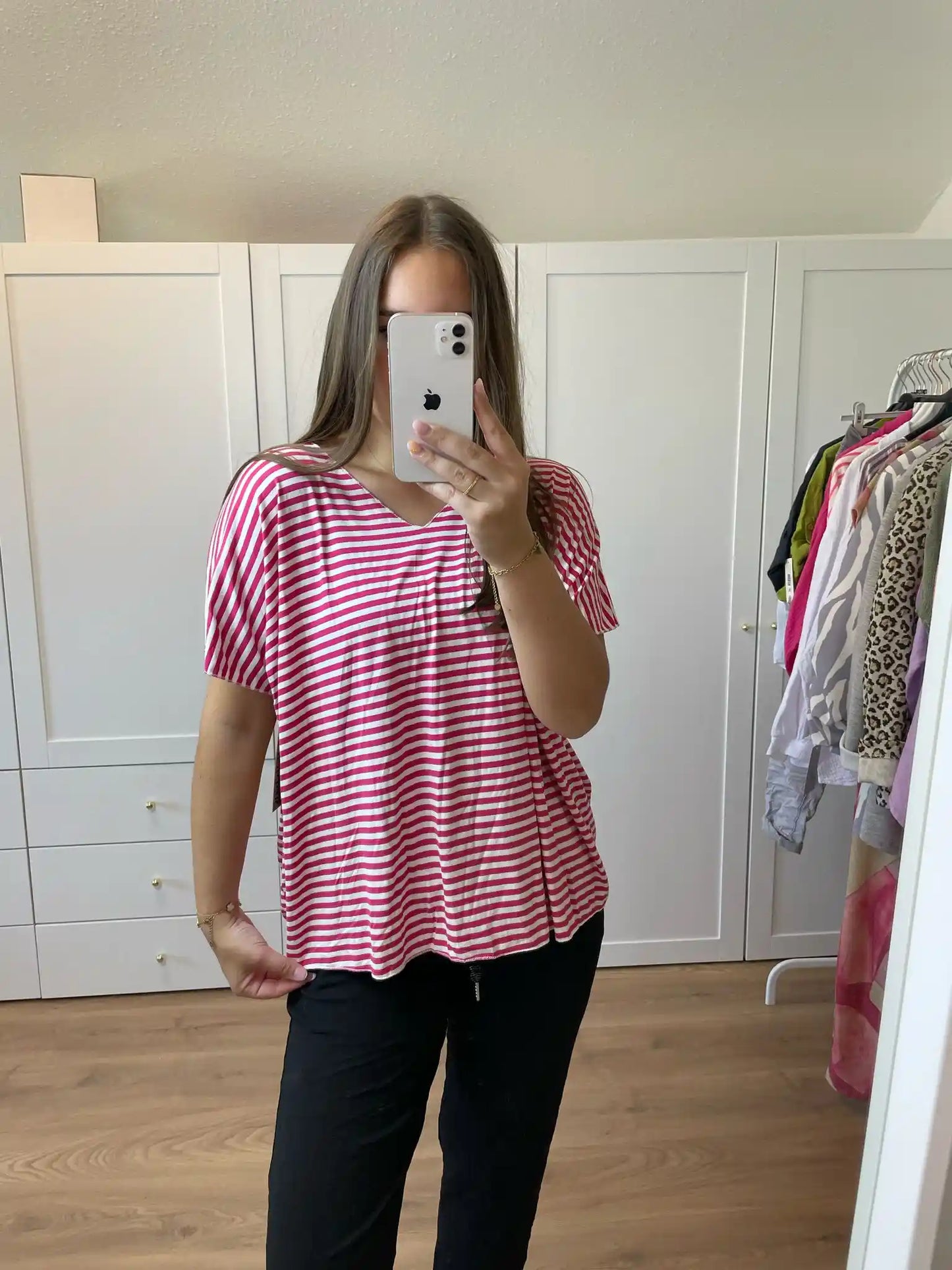 Shirt "Streifen" Beere