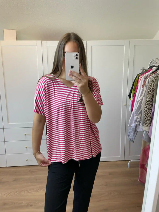 Shirt "Streifen" Beere