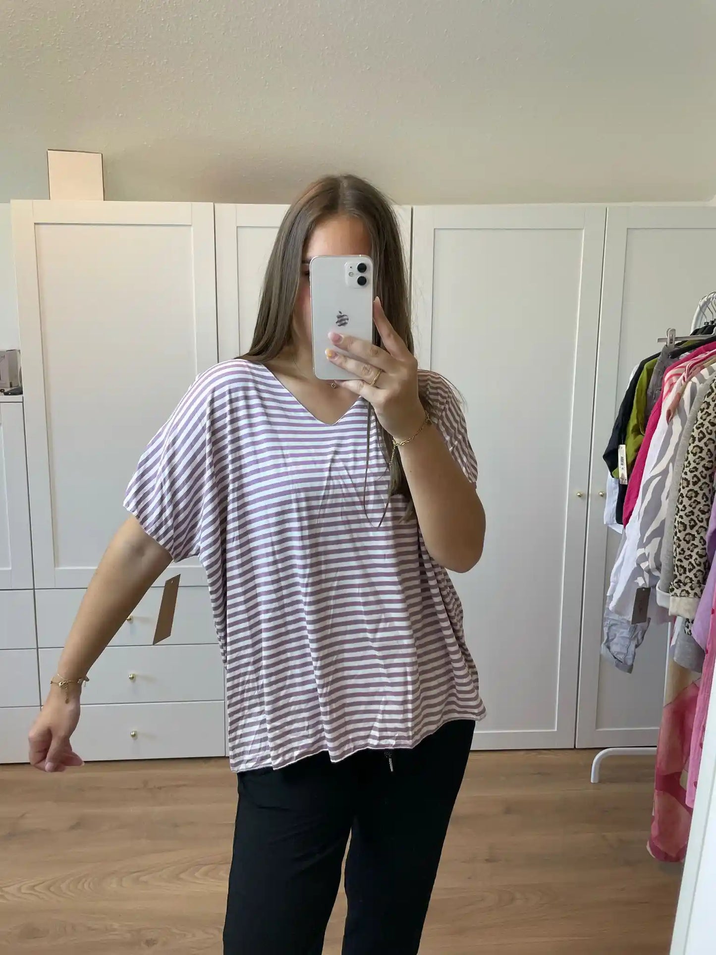 Shirt "Streifen" Lila