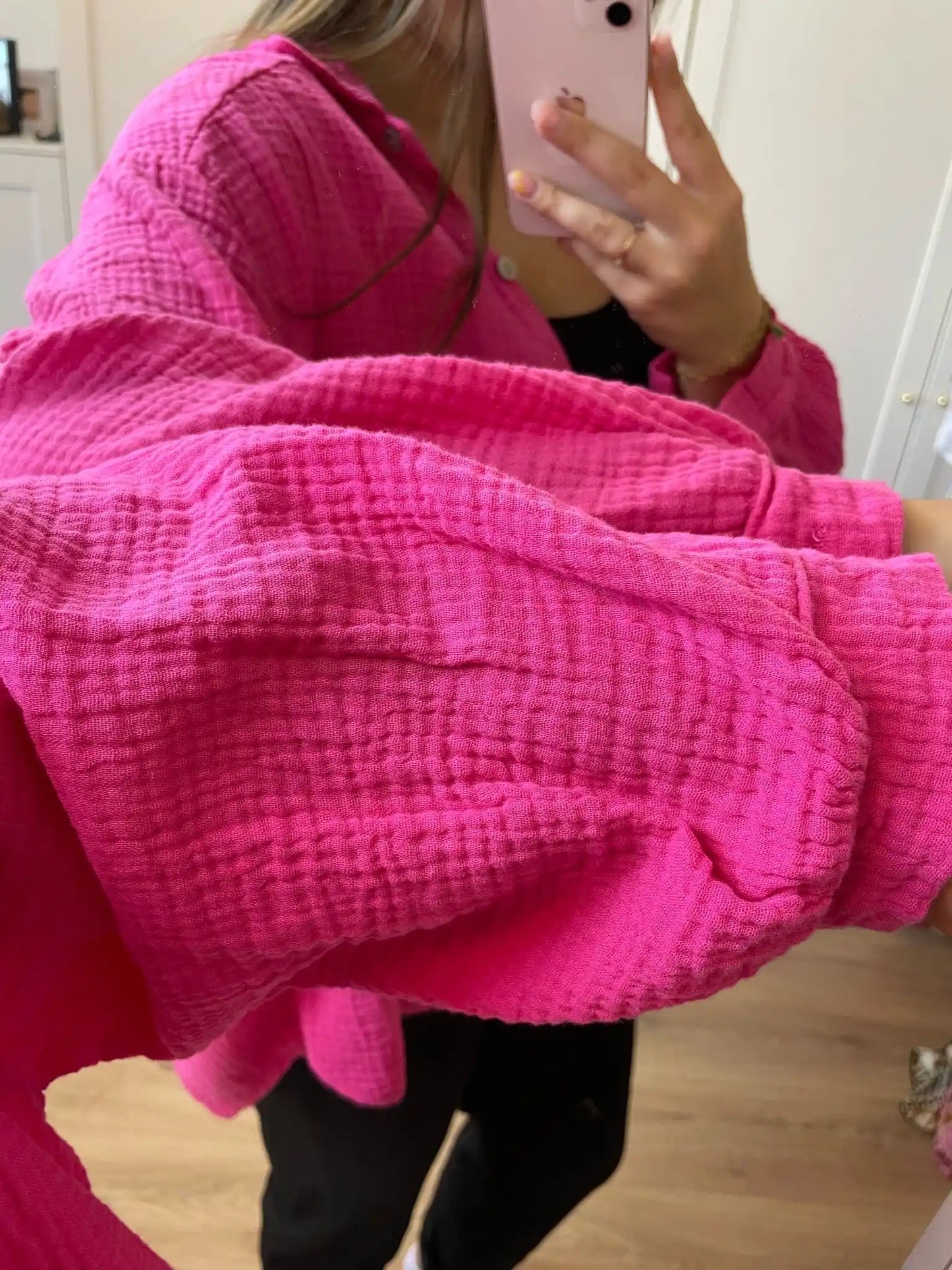 Musselinbluse Pink