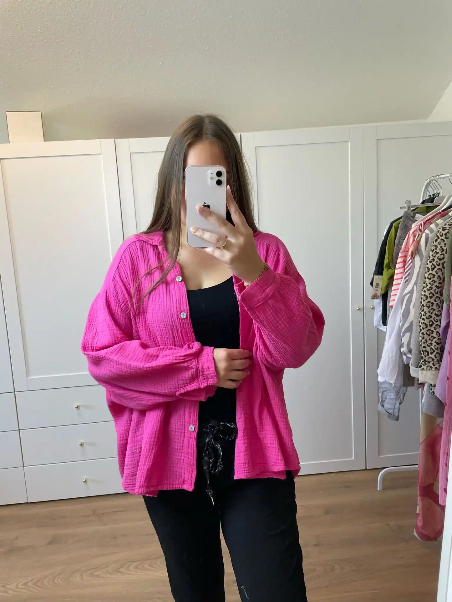 Musselinbluse Pink