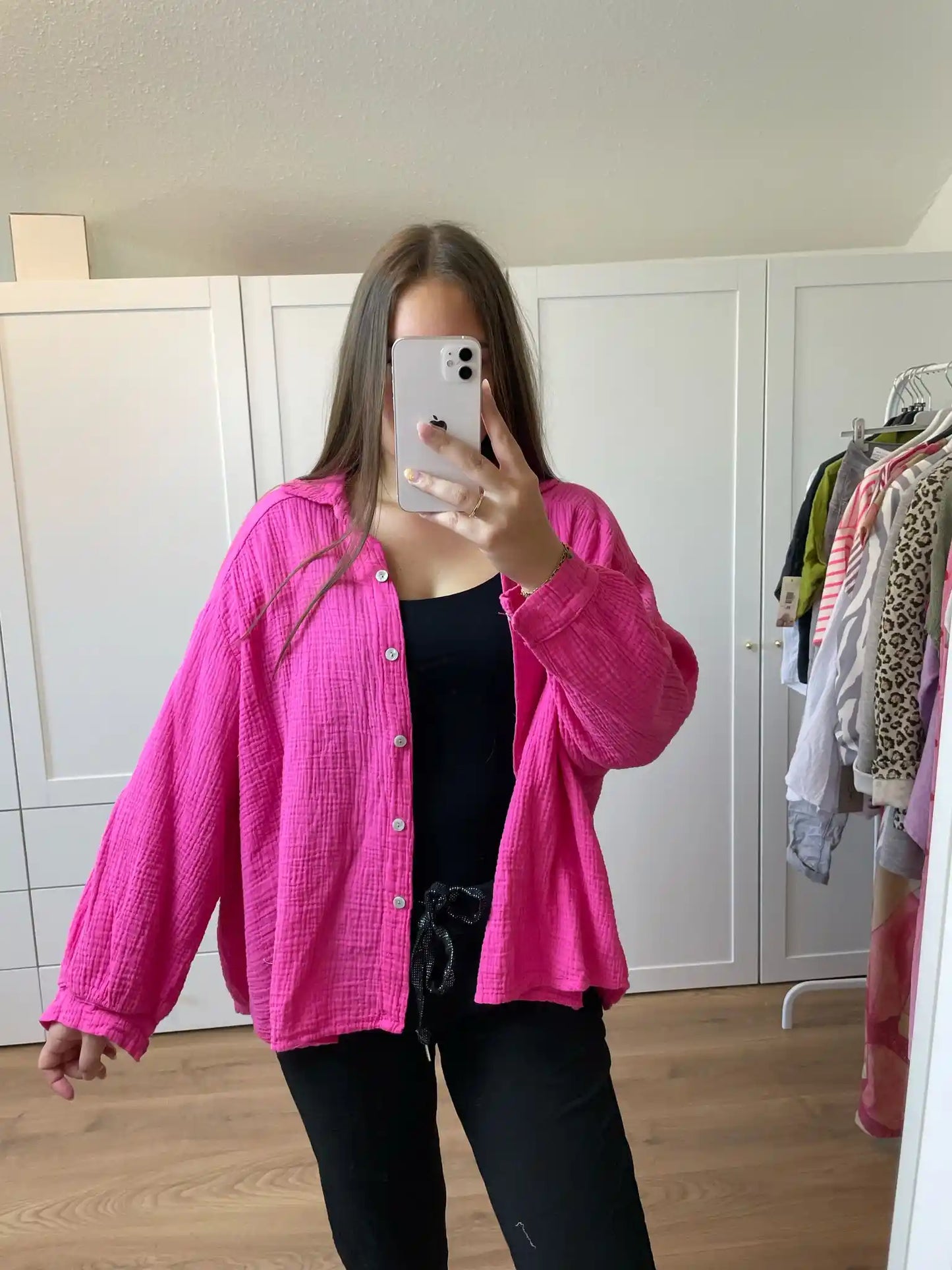 Musselinbluse Pink