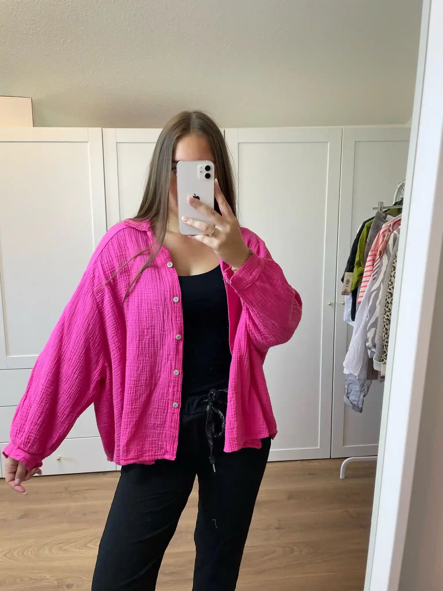Musselinbluse Pink