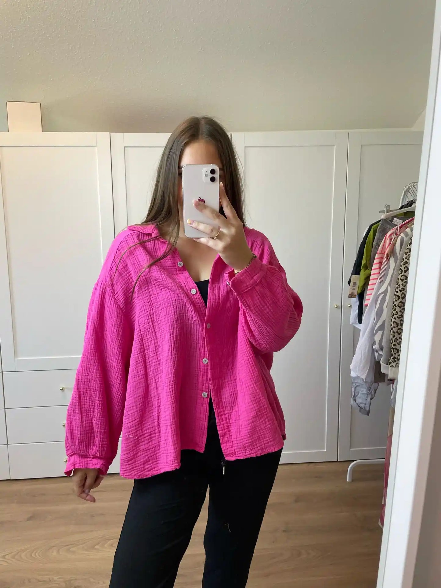 Musselinbluse Pink