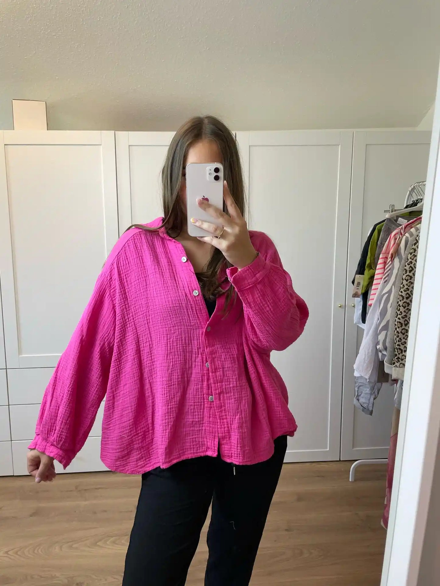 Musselinbluse Pink