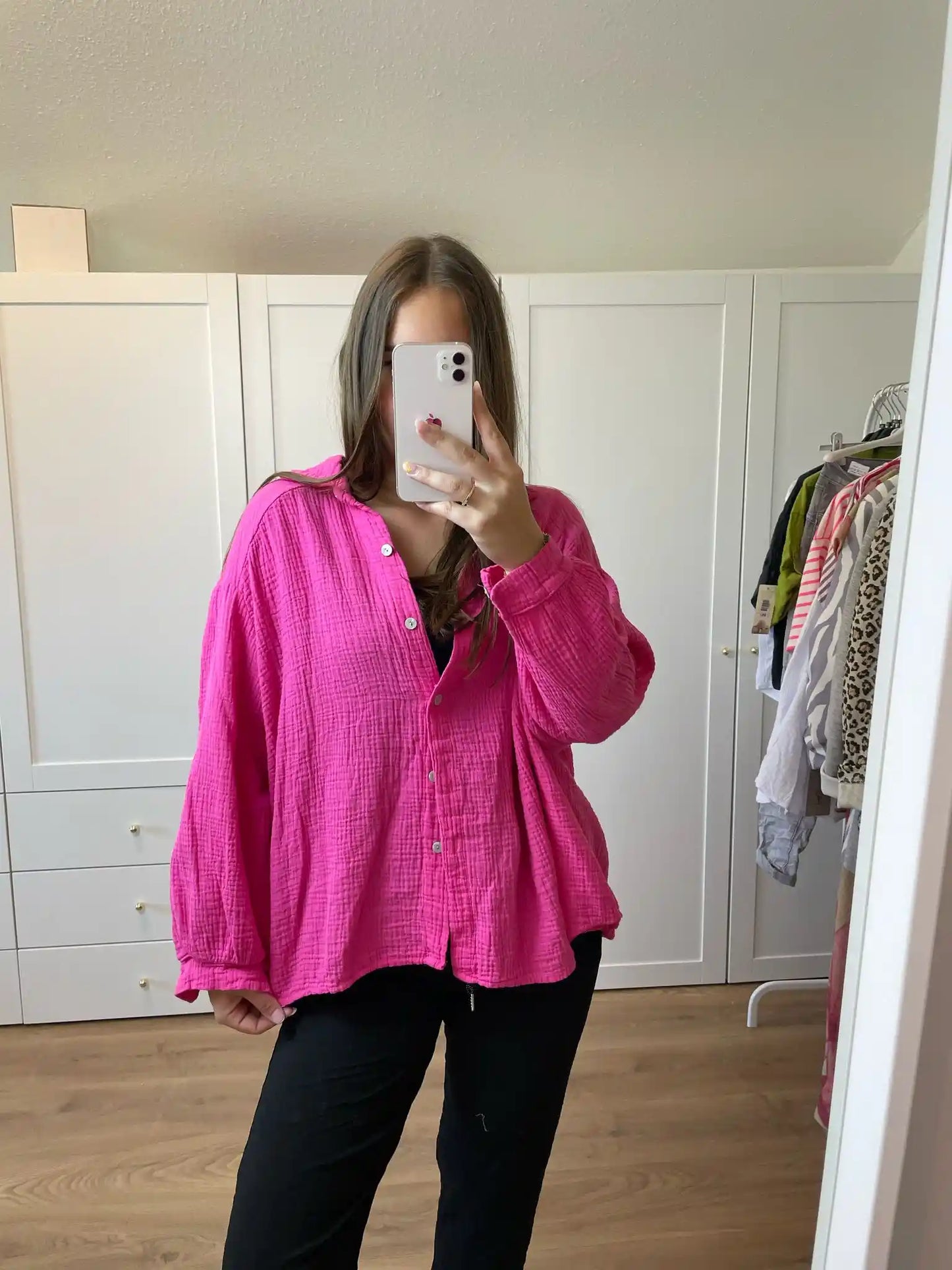 Musselinbluse Pink