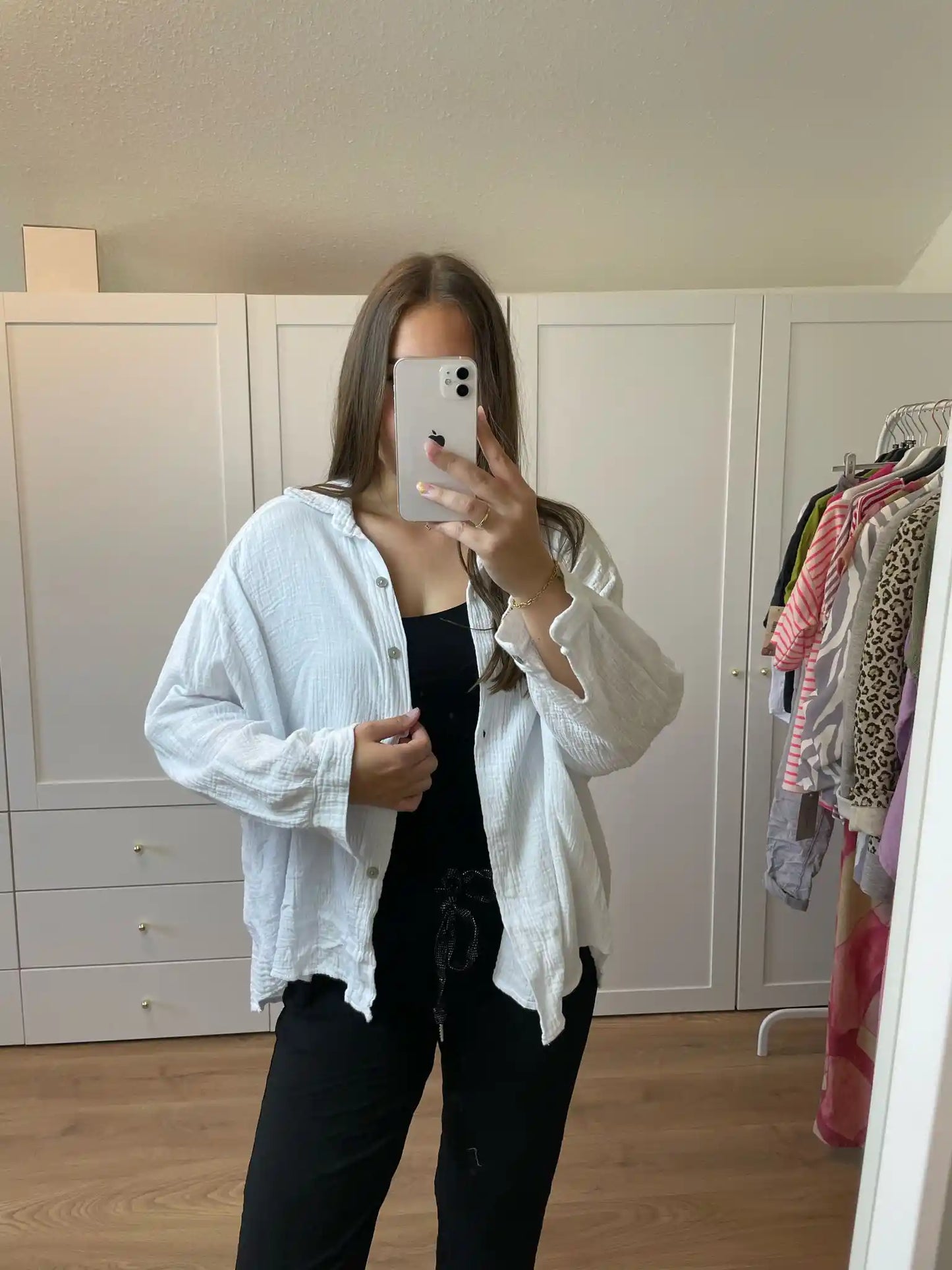 Musselinbluse Weiß