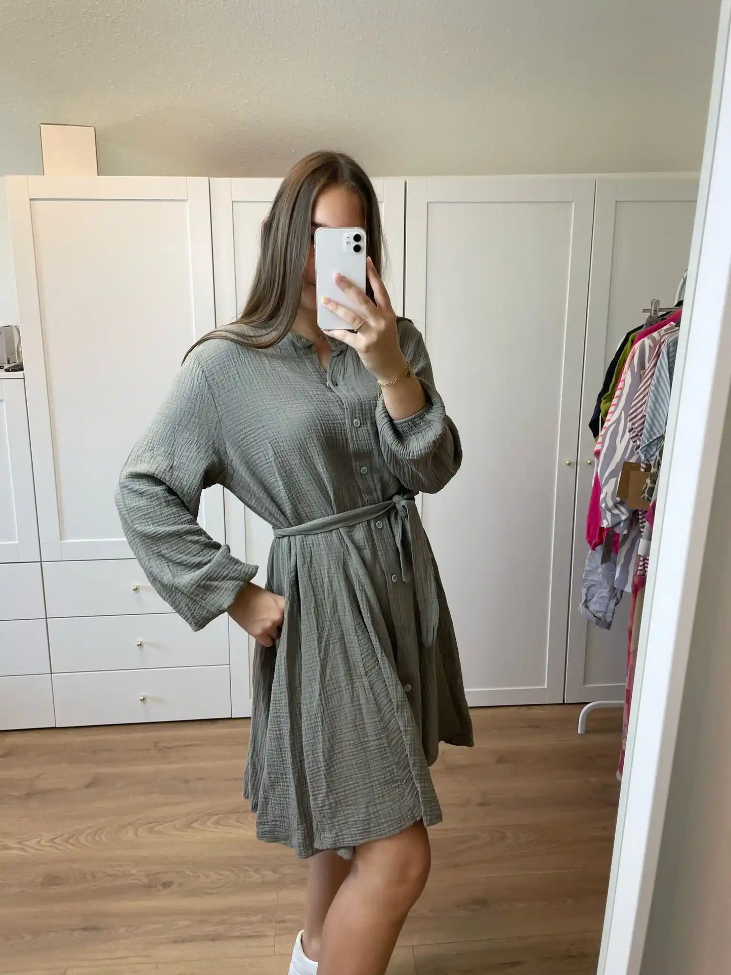 Musselinkleid "Marlene" Taupe