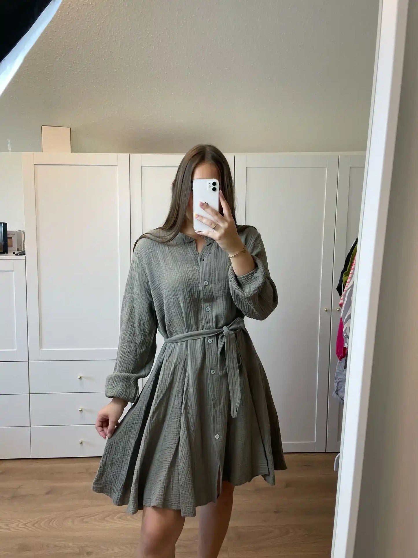 Musselinkleid "Marlene" Taupe