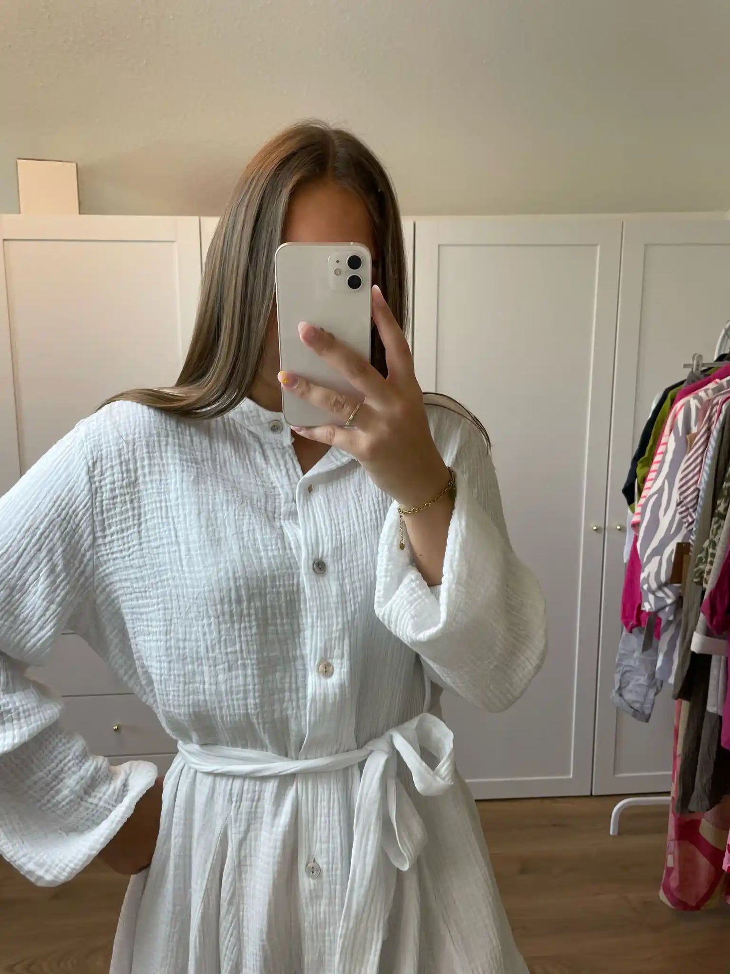 Musselinkleid "Marlene" Weiß