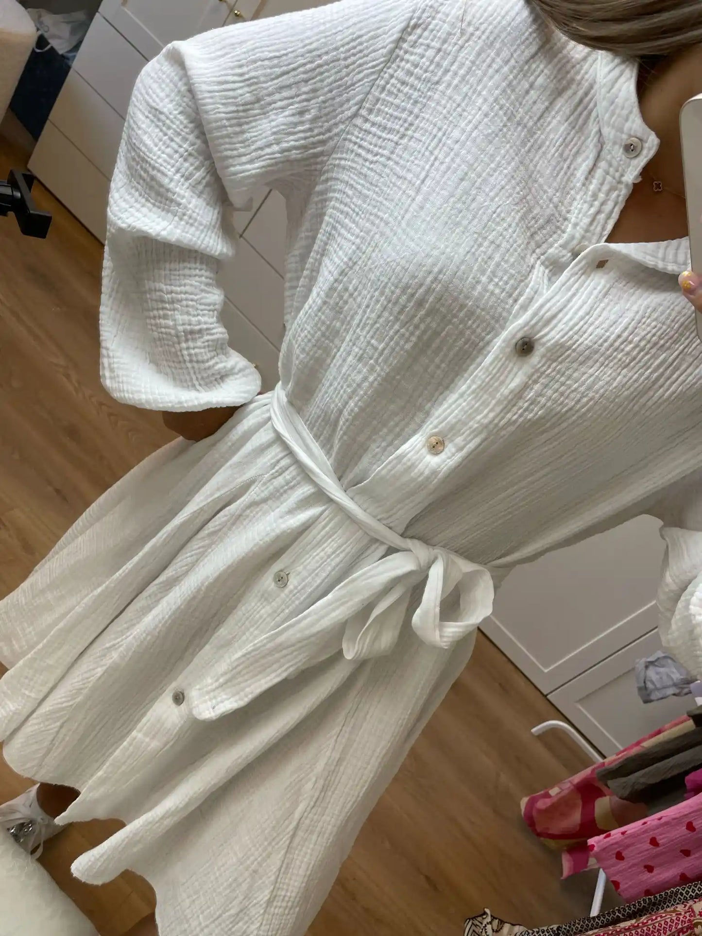 Musselinkleid "Marlene" Weiß