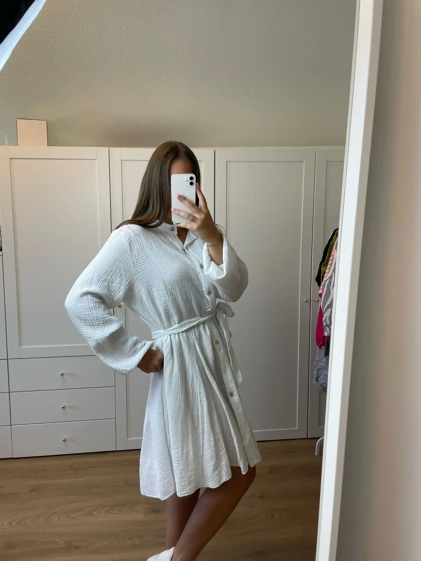 Musselinkleid "Marlene" Weiß