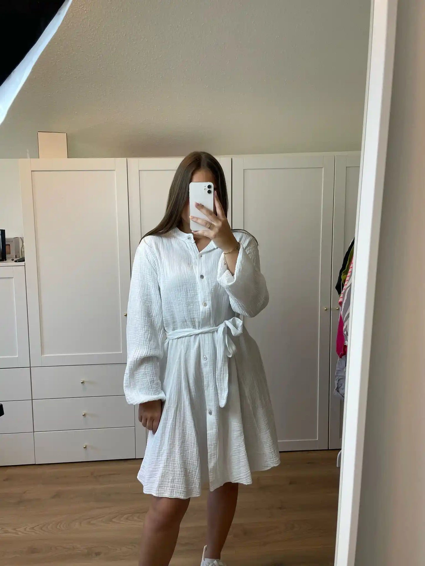 Musselinkleid "Marlene" Weiß