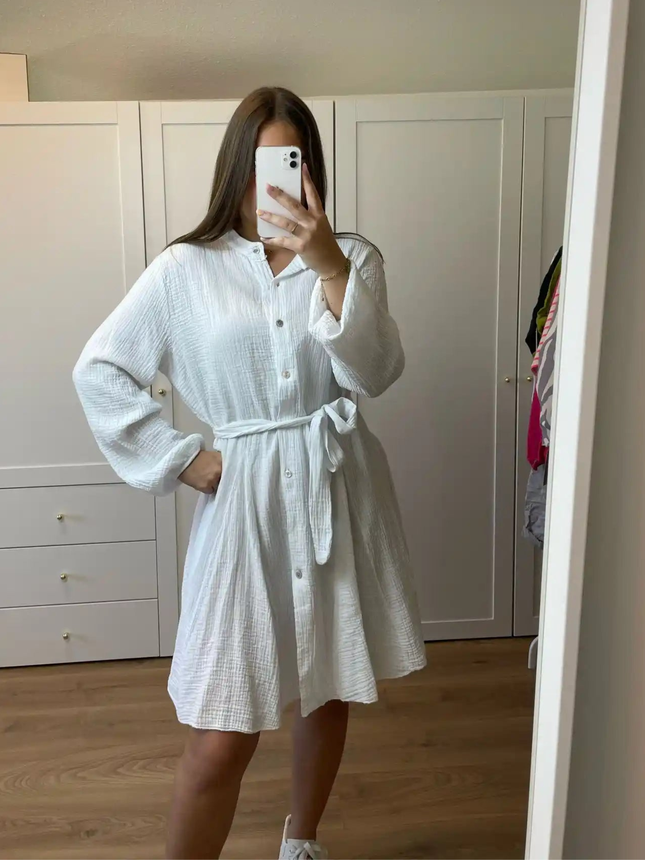 Musselinkleid "Marlene" Weiß